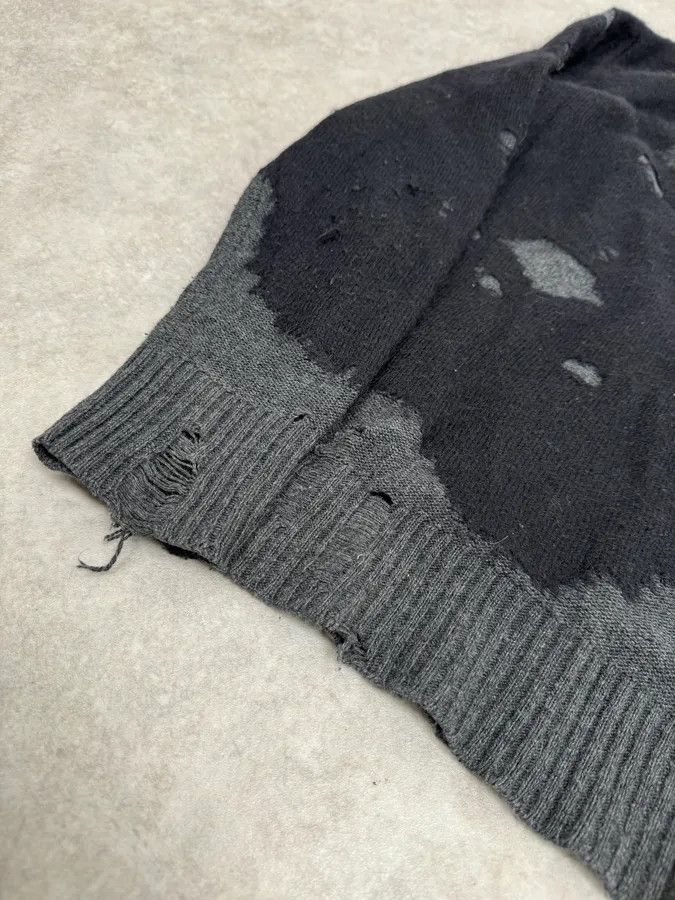 Diesel 2000s Diesel Spiderweb Destroyed Grey Wool Sweater Size US M / EU 48-50 / 2 - 6 Thumbnail