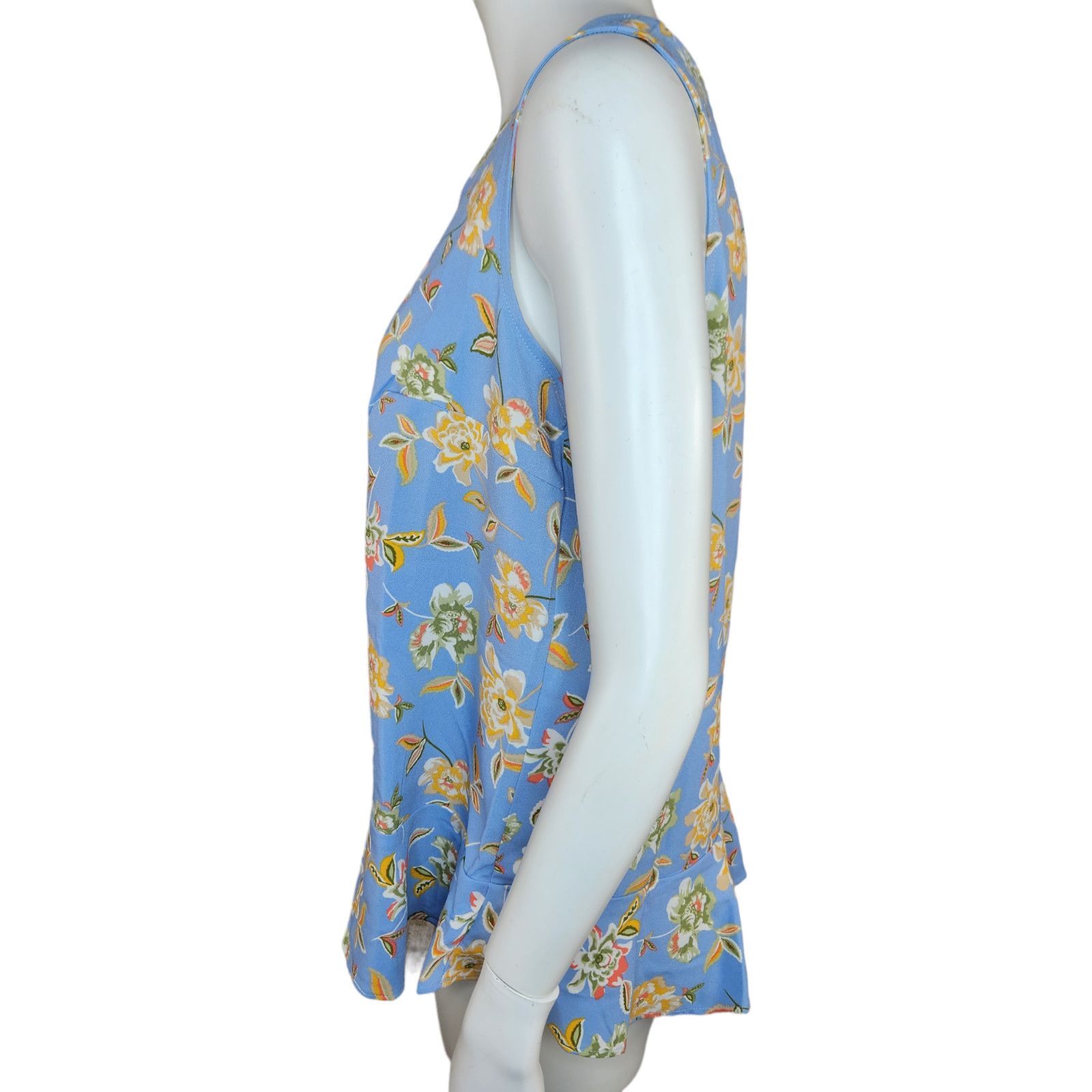 Denim & Co. Denim & Co Sleeveless Tank Top Blue Floral X-Small NWOT Size XS / US 0-2 / IT 36-38 - 5 Thumbnail