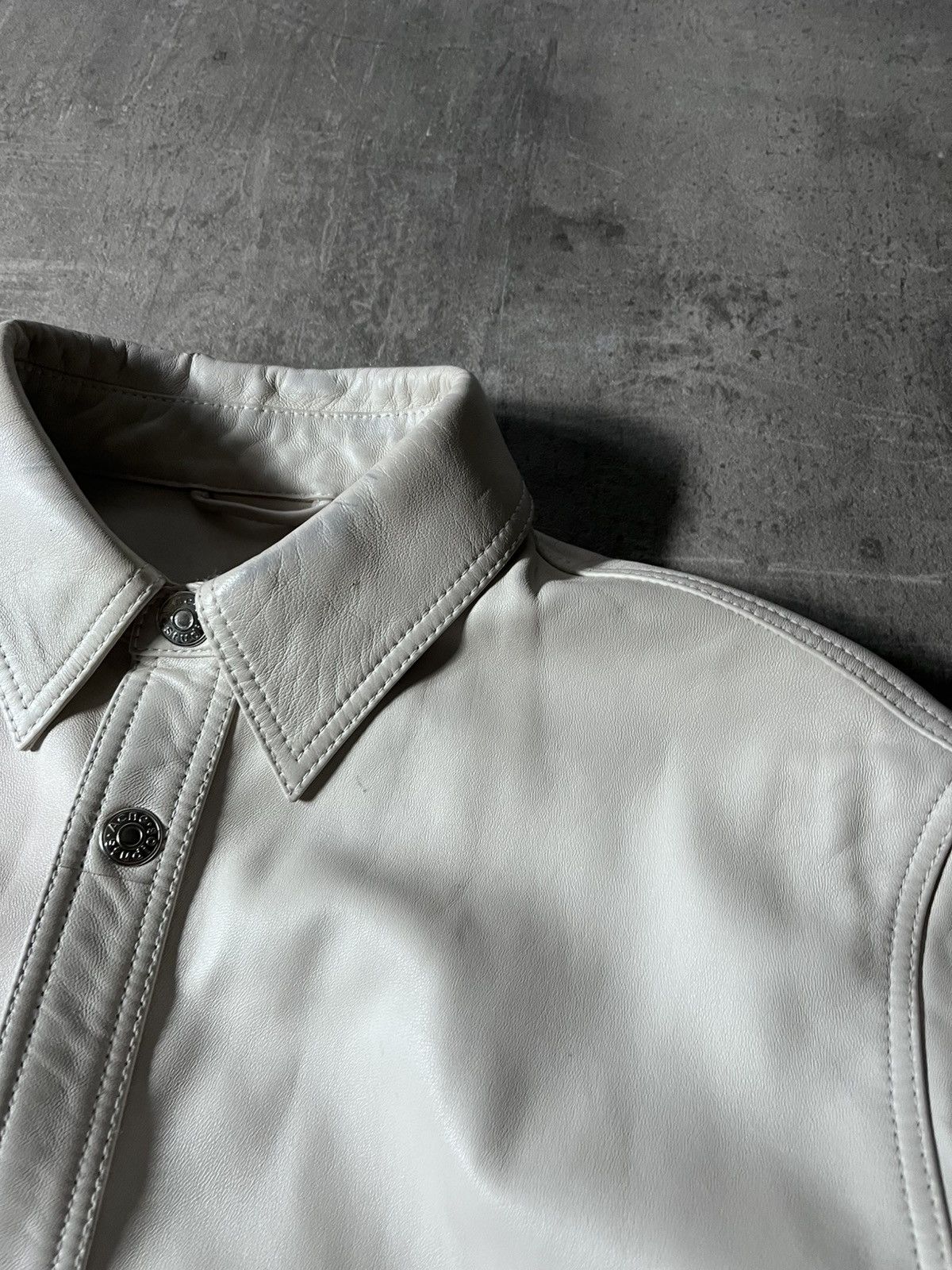 Acne Studios Acne Studios Bia Konst white lamb leather shirt jacket rare Size US M / EU 48-50 / 2 - 8 Thumbnail