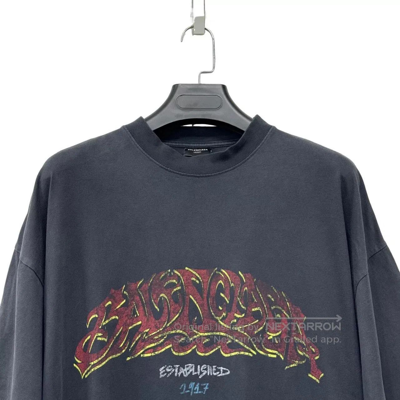Balenciaga Balenciaga Flame Print Logo Short Sleeve. Size US XL / EU 56 / 4 - 3 Thumbnail