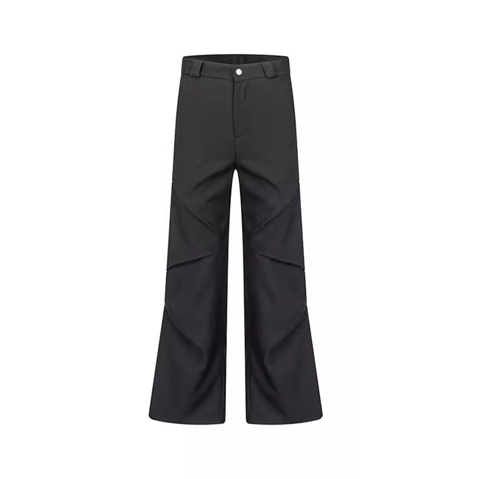 Japanese Brand Black Wide Leg Pants, Flared Baggy Men's Trousers Size US 32 / EU 48 - 5 Thumbnail