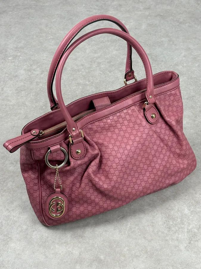 Gucci 2000s Gucci Sukey Monogram Pink Leather Handle Bag Size ONE SIZE - 1 Thumbnail