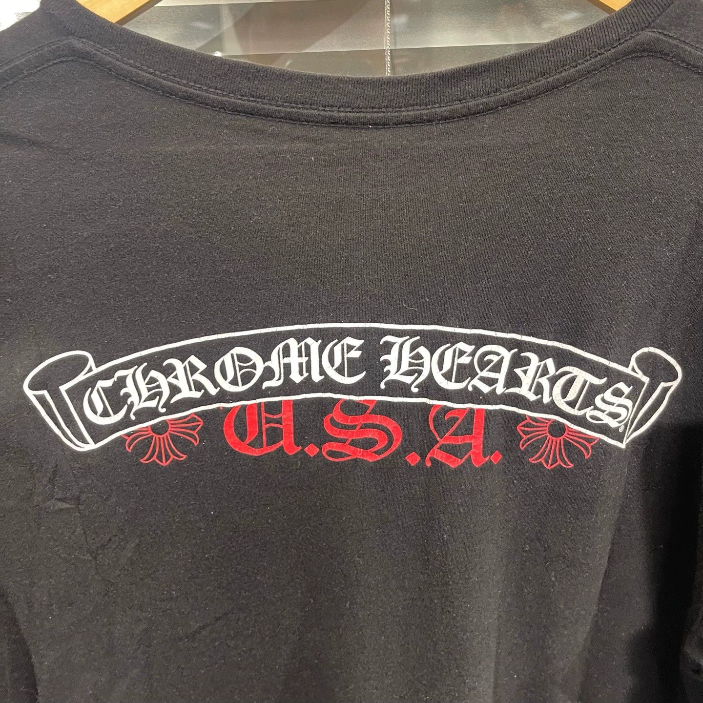 Chrome Hearts Chrome Hearts Back Black Scroll Short Sleeve Tee L Size US L / EU 52-54 / 3 - 7 Thumbnail