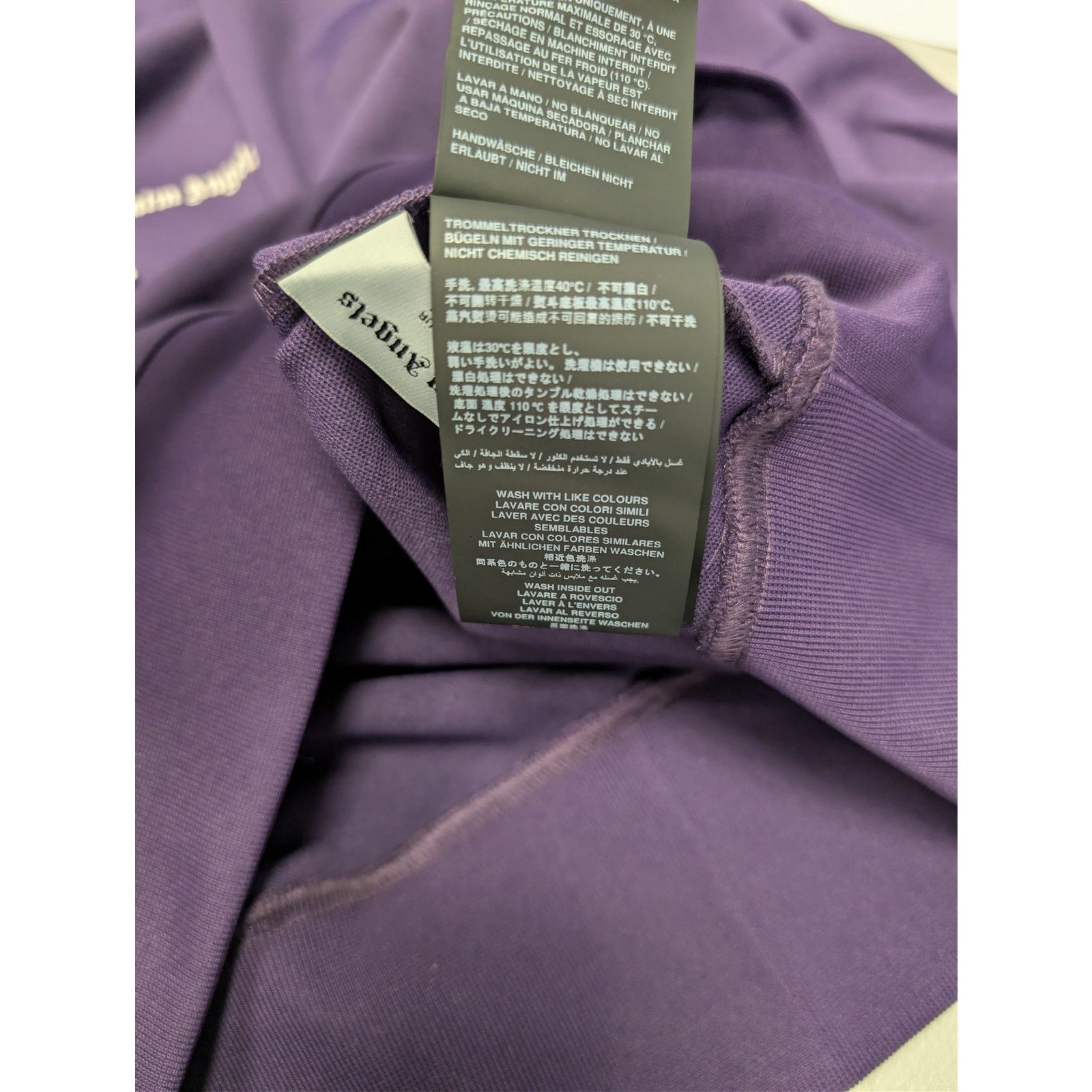 Palm Angels o1rshd1 Classic Logo Track Hoodie in Dark Purple / Off-White Size US M / EU 48-50 / 2 - 18 Thumbnail