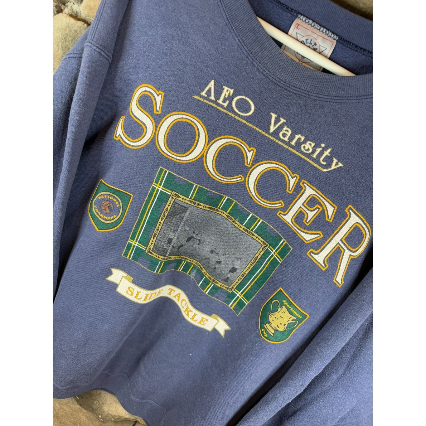 Delta Size L - AEO Varsity Soccer Vintage 1990s Heavyweight Crewne Size US L / EU 52-54 / 3 - 2 Thumbnail