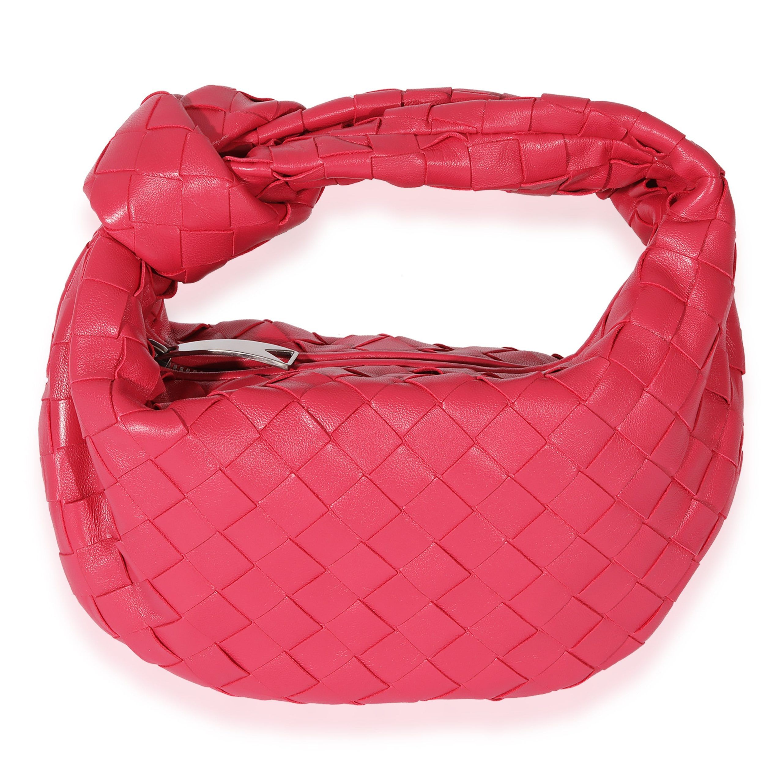 image of Bottega Veneta Pink Intrecciato Leather Jodie, Women's