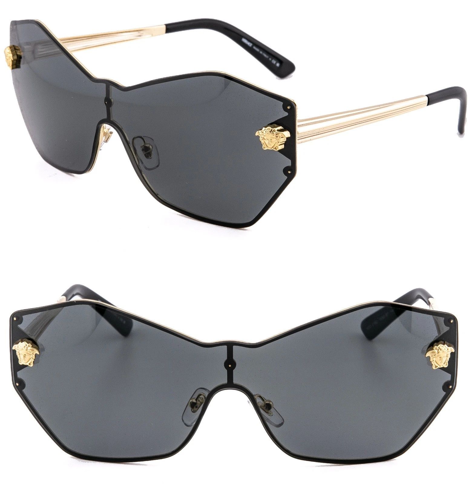 Versace VERSACE VE2182 GLAM Stud Medusa Head 2182 Black Sunglasses Size ONE SIZE - 1 Thumbnail