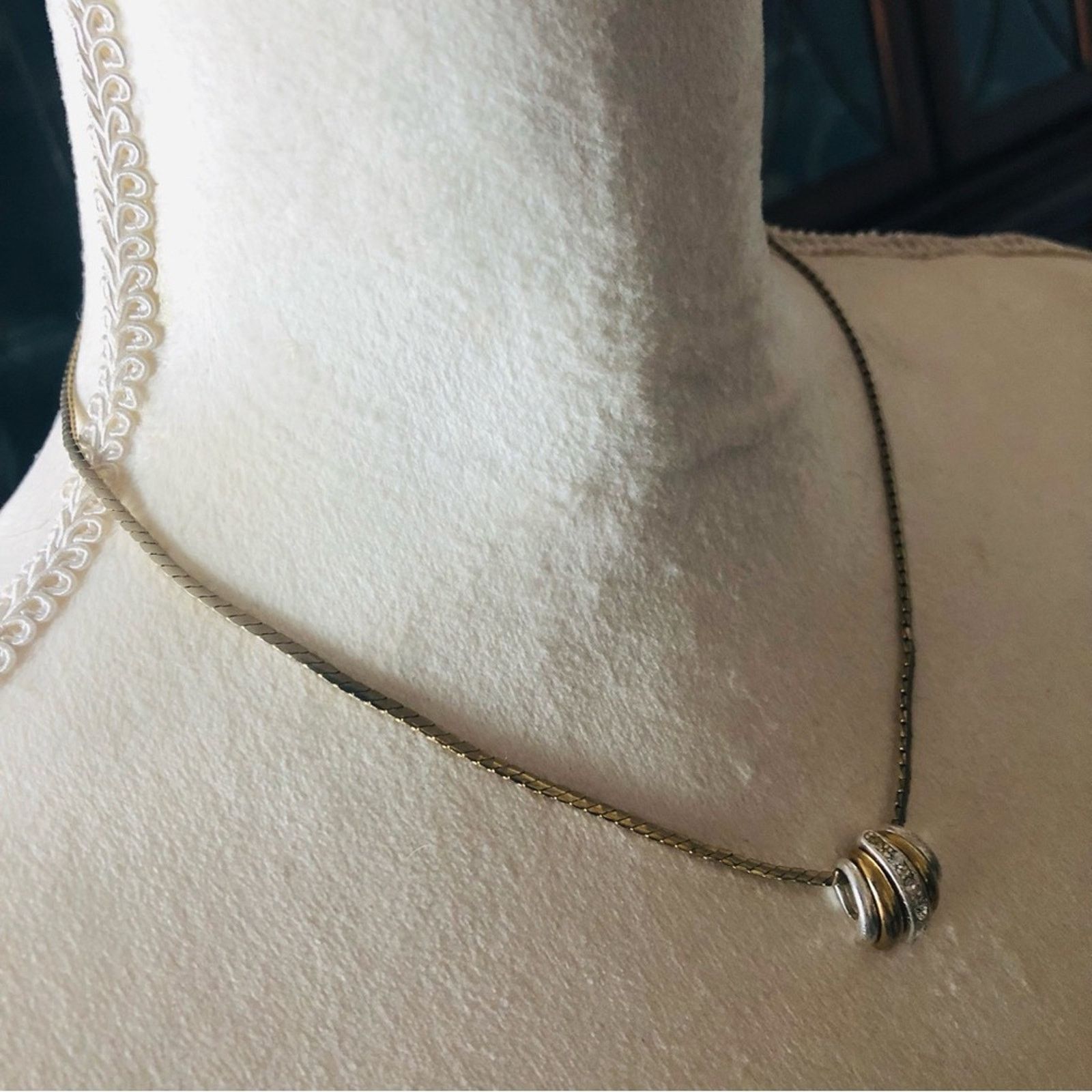 Vintage Vintage gold and silver tone stone accent necklace Size ONE SIZE - 4 Thumbnail