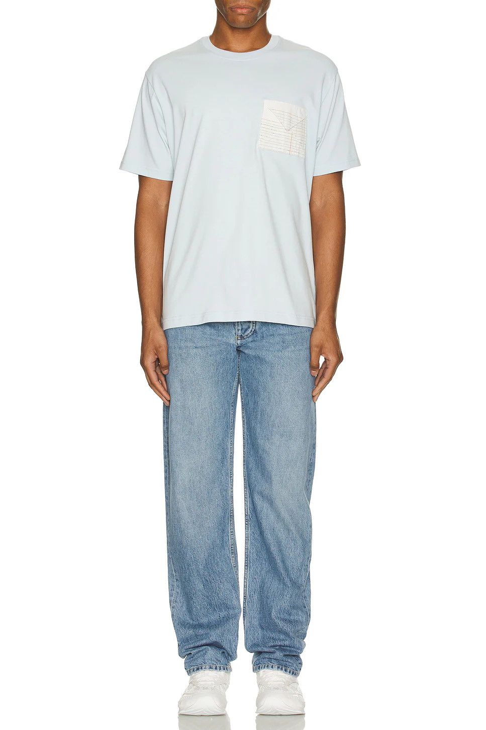 Bottega Veneta o1loc1c0426 804281 Pima Cotton Jersey T-Shirt in Light Blue Size US S / EU 44-46 / 1 - 4 Thumbnail