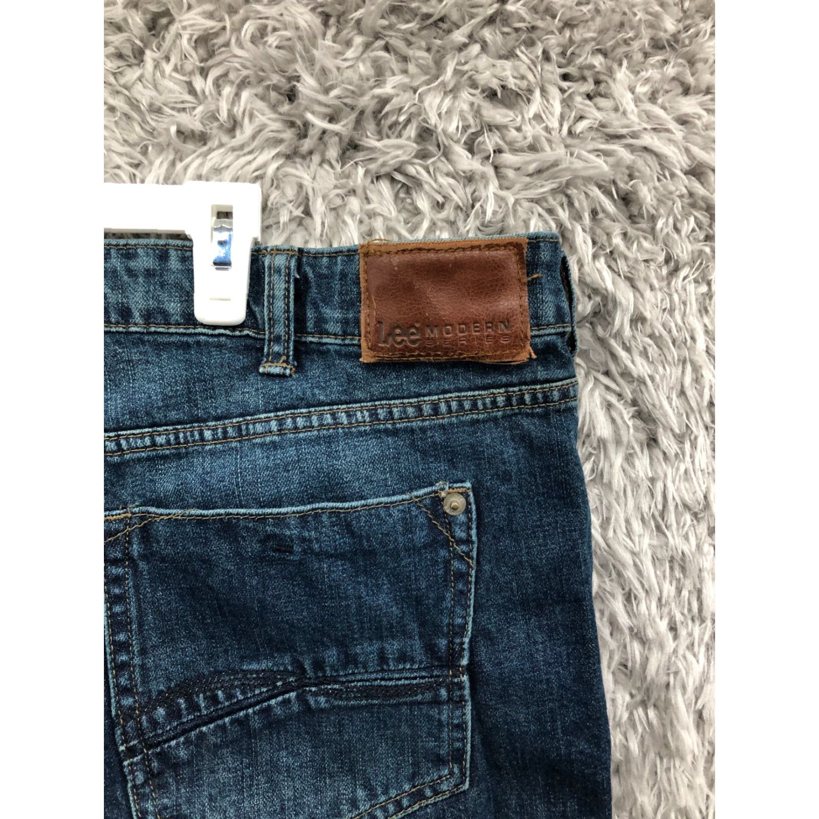 Lee Lee Modern Series Jeans Mens 40x30 Straight Leg Dark Blue Denim Size 40 Regular Size US 40 / EU 56 - 6 Thumbnail