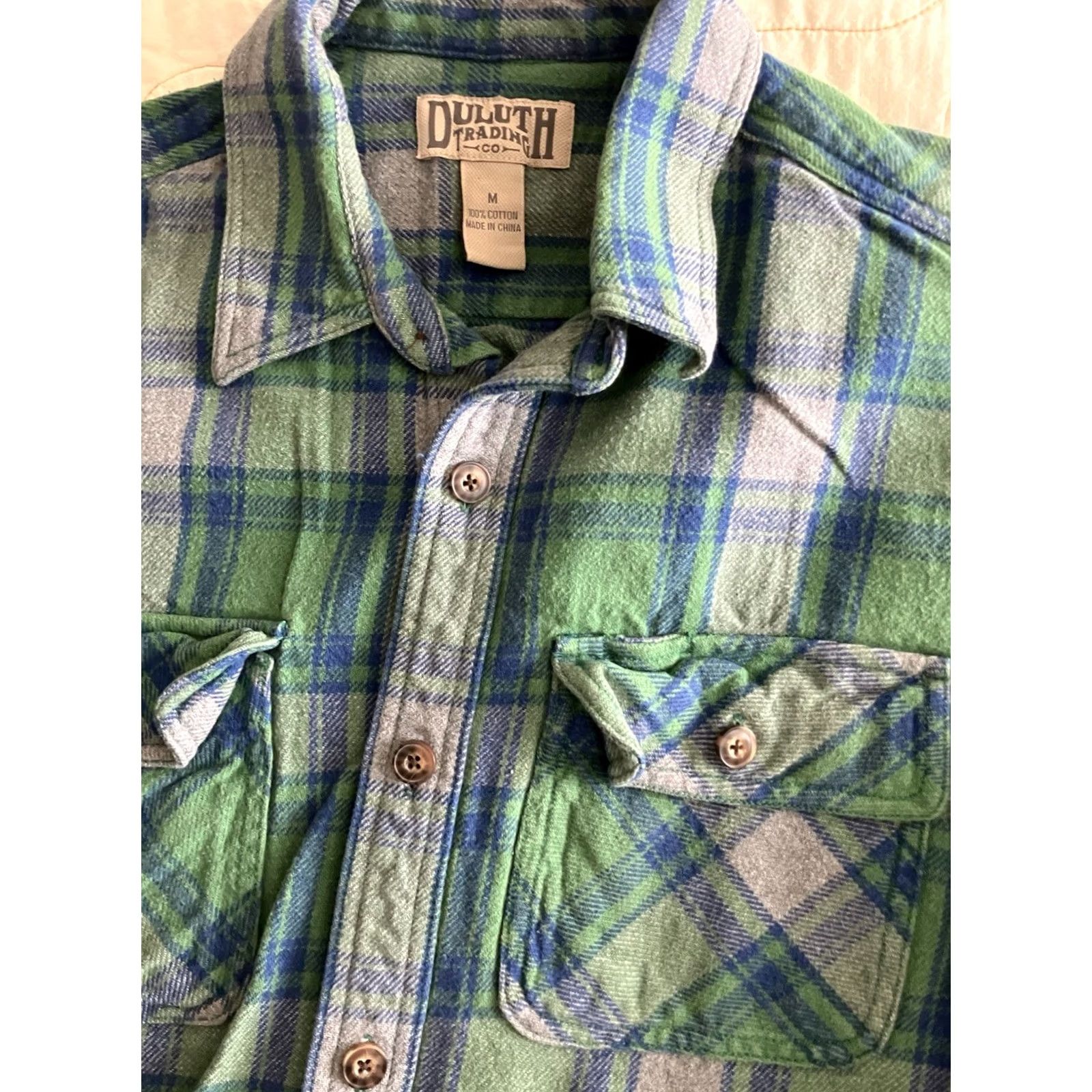 Duluth Trading Company Duluth Trading Co Shirt Men's Medium Blue Plaid Long Sleeve Button Up Size US M / EU 48-50 / 2 - 2 Thumbnail