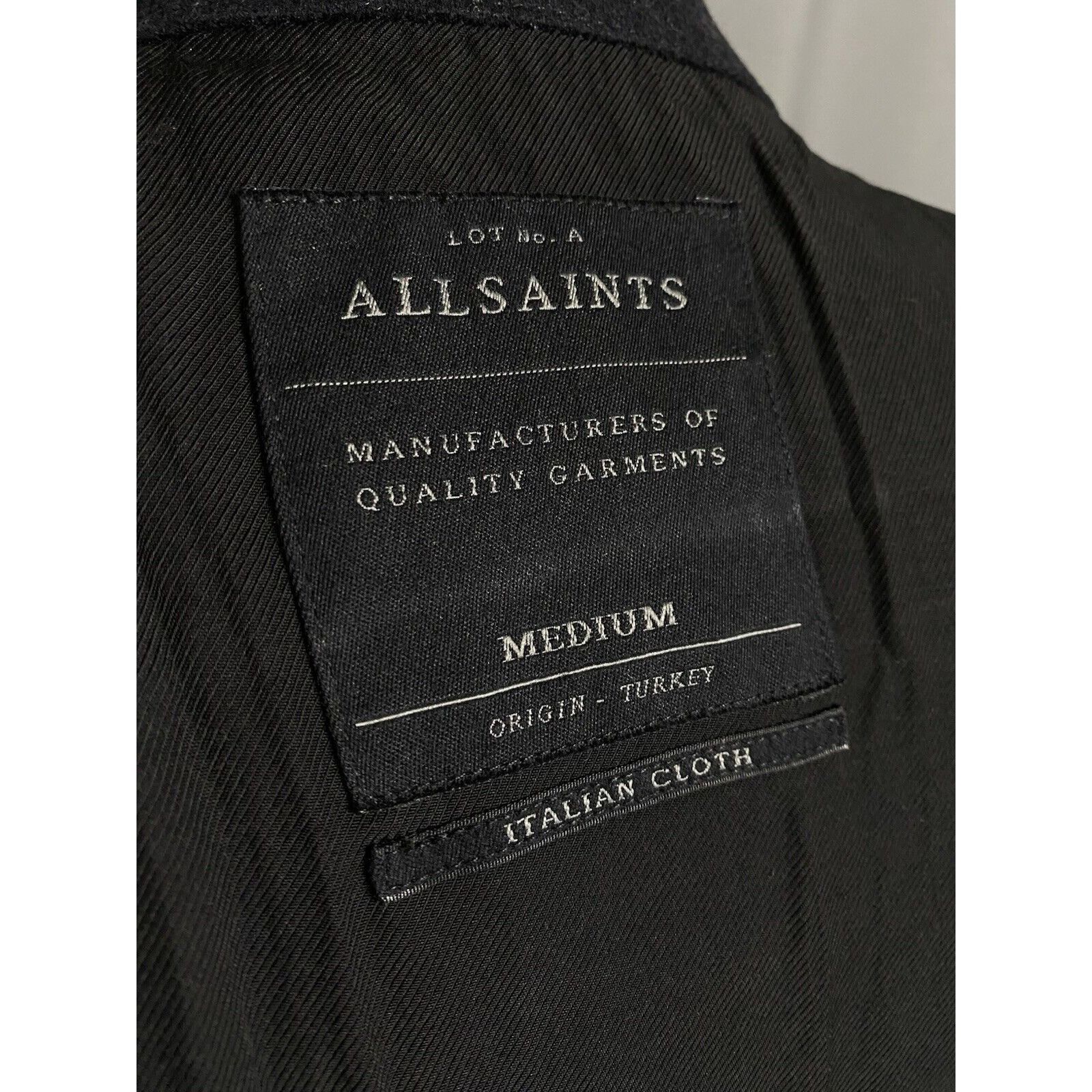 Allsaints MINT! AllSaints Dixon Men's Black Wool Leather Jacket Size M Size US M / EU 48-50 / 2 - 9 Thumbnail