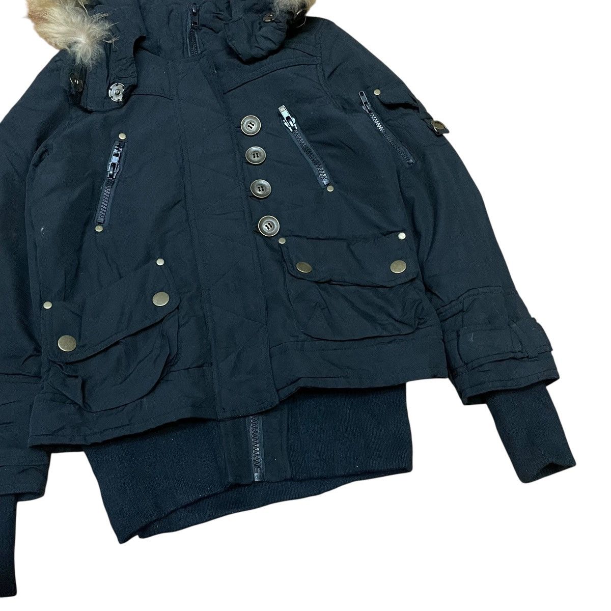 14th Addiction Spiral Girl Raccoon Fur Vkei Style Jacket Size US M / EU 48-50 / 2 - 2 Thumbnail