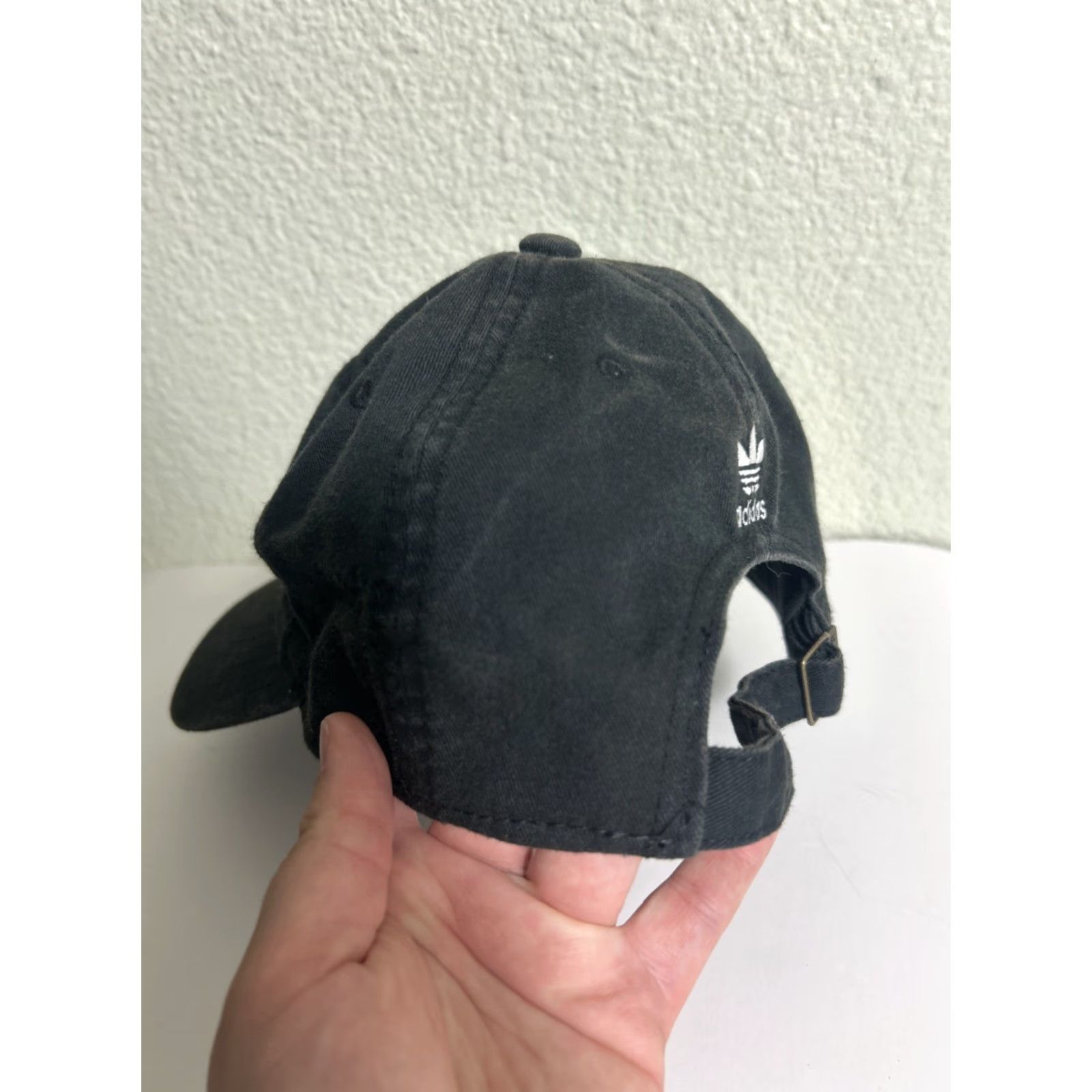Adidas Adidas Strapback Dad Hat Adjustable Cotton Trefoil Black White Size ONE SIZE - 7 Thumbnail
