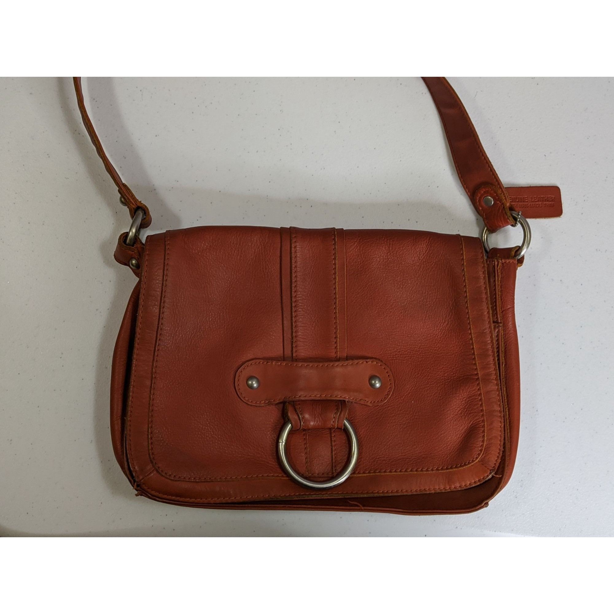 St. Johns Bay St. Johns Bay Rust Orange Leather Shoulder Bag Size ONE SIZE - 1 Thumbnail
