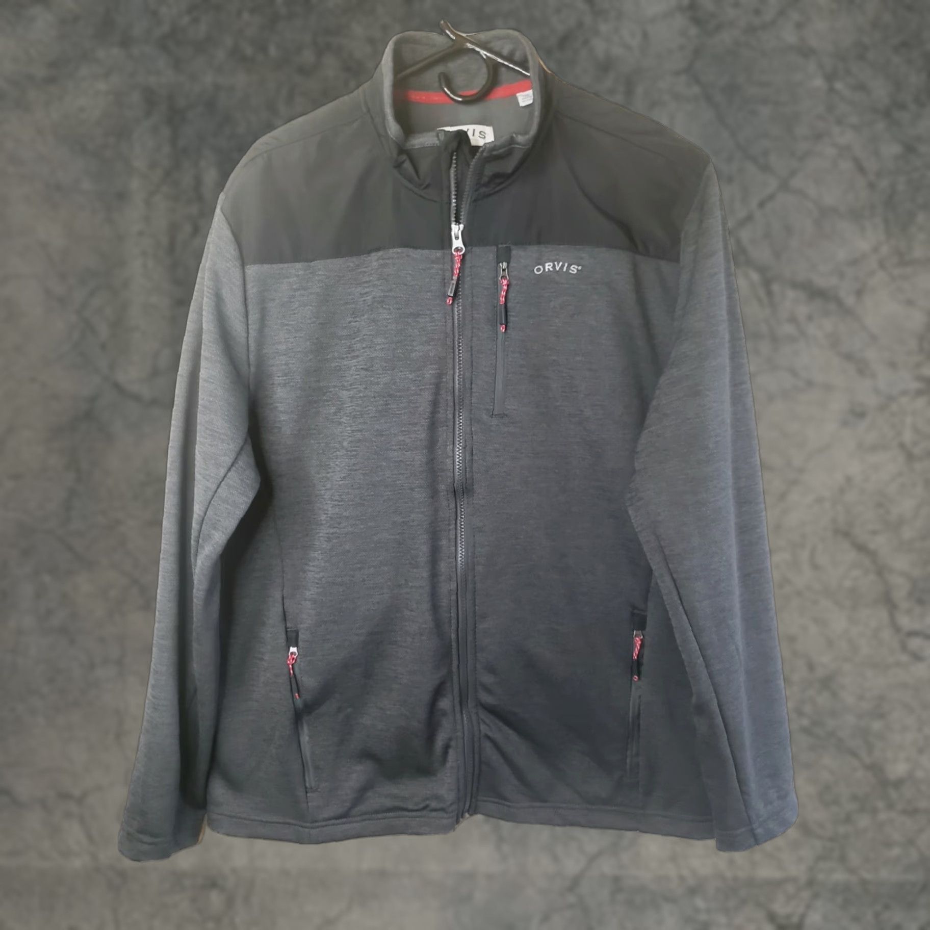 Orvis Orvis Jacket L Full Zip Fleece Lined Pockets Gray Black Mens Casual Windbreaker Size US L / EU 52-54 / 3 - 1 Thumbnail