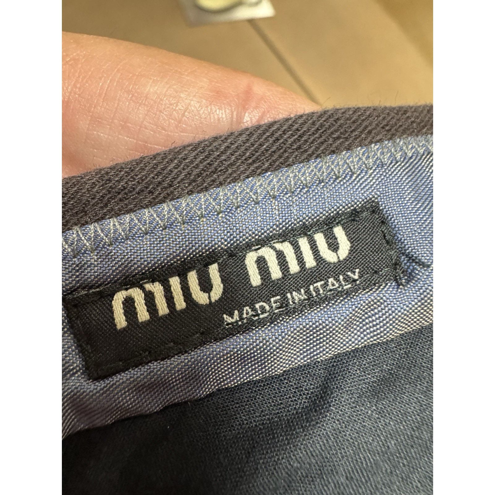 Miu Miu 90s Miu Miu US 12 Brown Cotton Blend Trousers Size 34" / US 12 / IT 48 - 2 Thumbnail