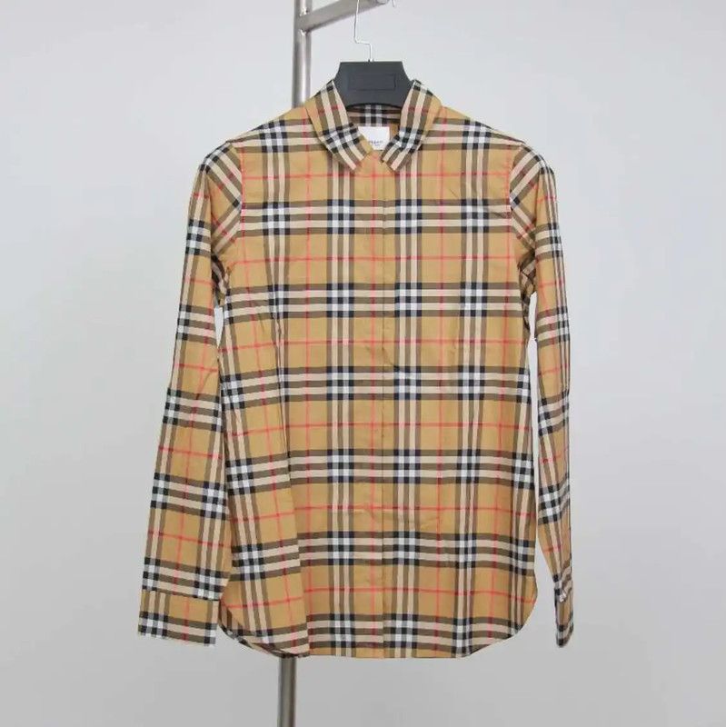 Burberry Burberry Khaki Check Long Sleeve Shirt Size S / US 4 / IT 40 - 1 Thumbnail