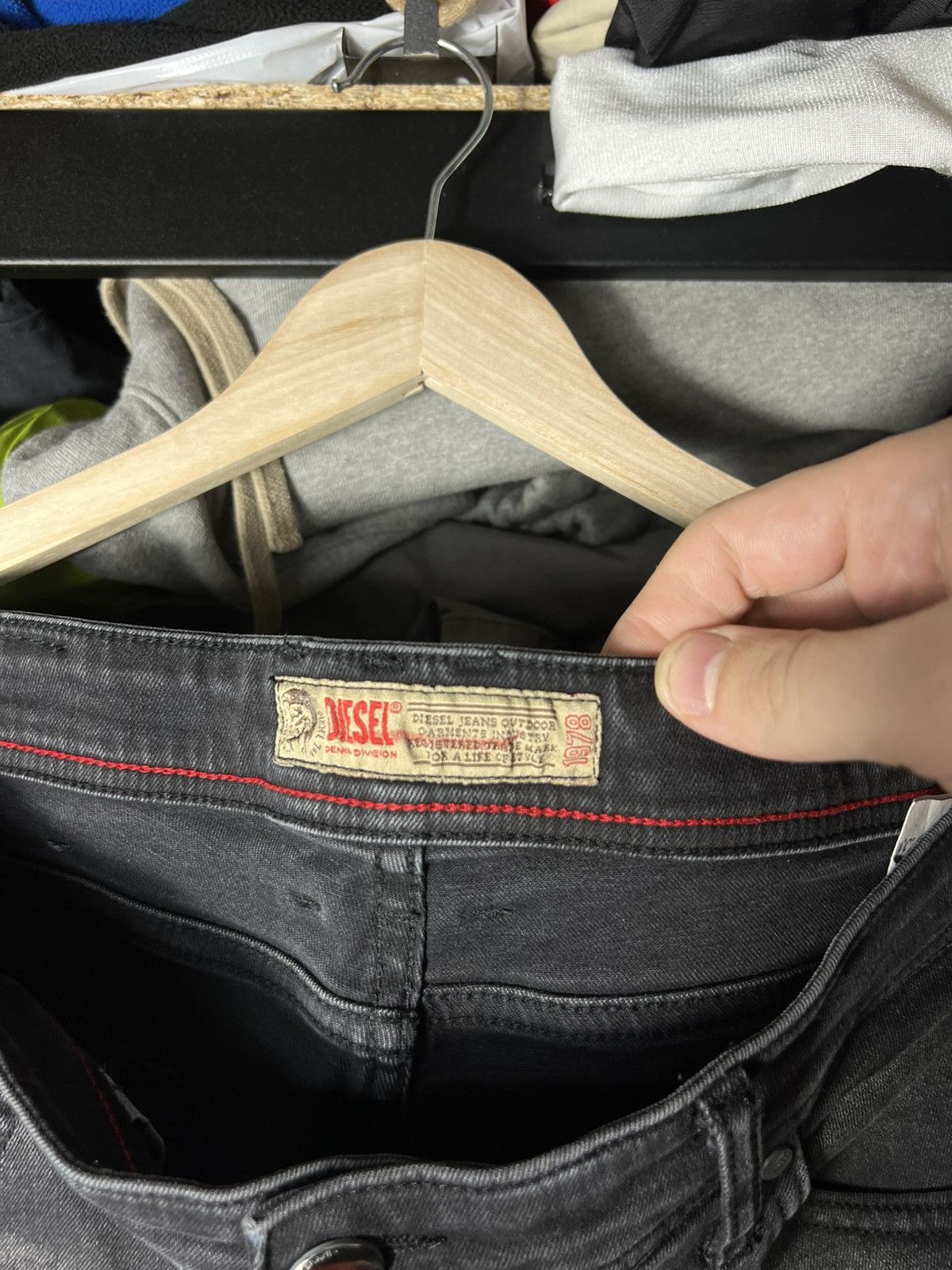 Diesel 👖 Diesel Denim Division Vintage Distressed Slim Jeans Size US 33 - 14 Thumbnail