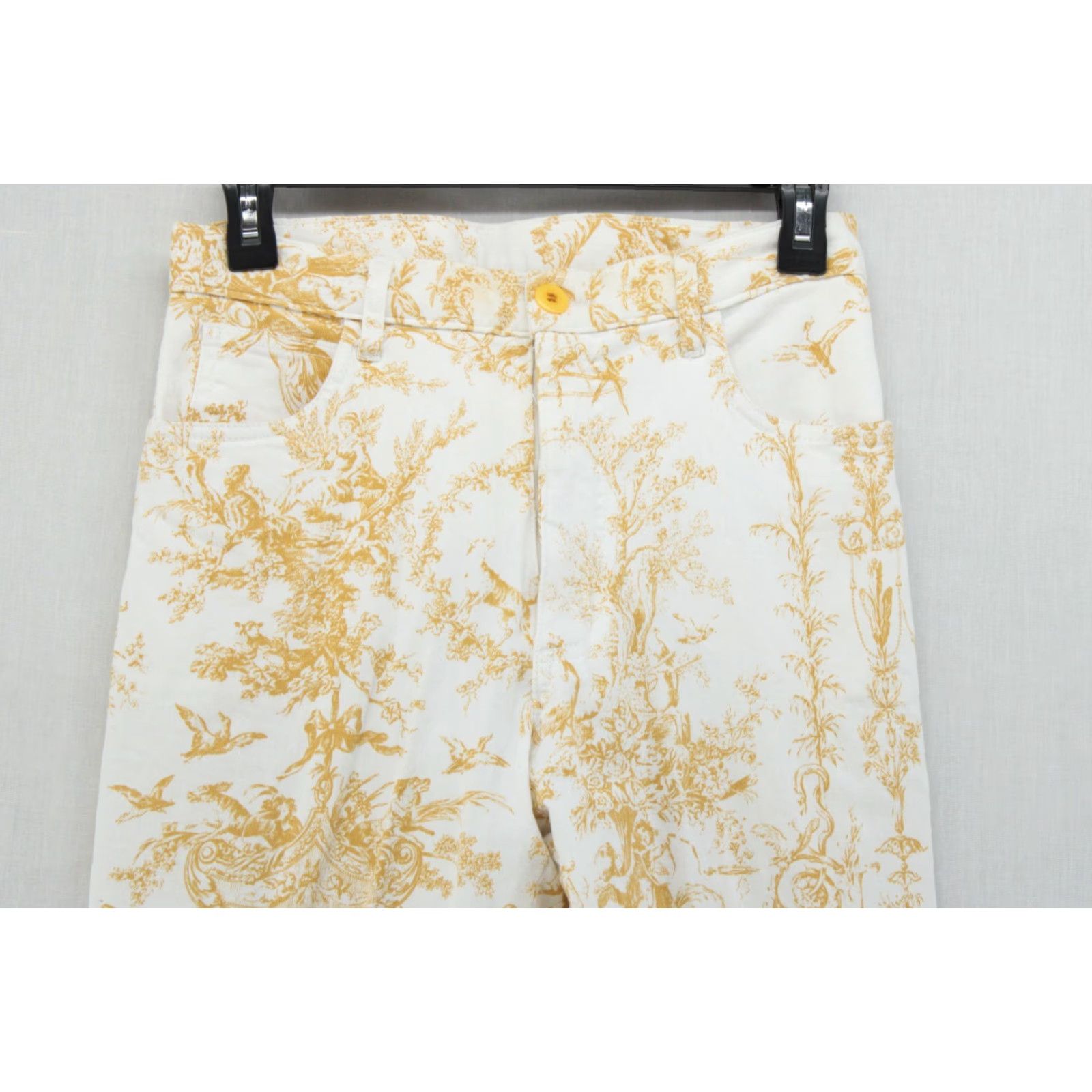 Vintage VINTAGE Mesmerize Toile Jeans White Floral 6 Regular 28in Inseam 28in 5-Pocket Cotton Blend Dry Clean Only USA Womens Jeans Bohemian Size 28" / US 6 / IT 42 - 2 Thumbnail