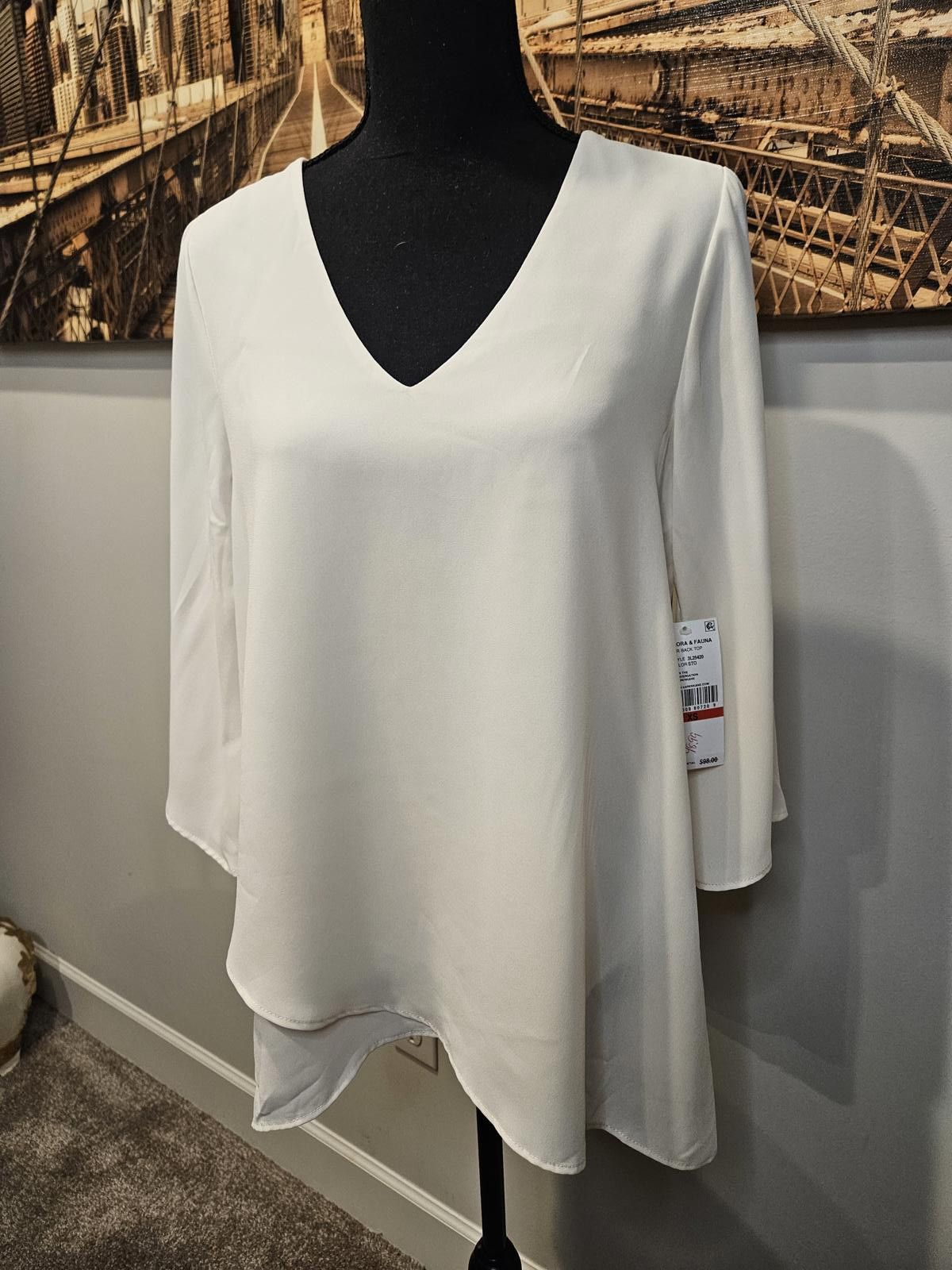 Designer Nwt Karen Kane Women's V-Neck Top with Criss-Cross Back #123 Size S / US 4 / IT 40 - 9 Thumbnail
