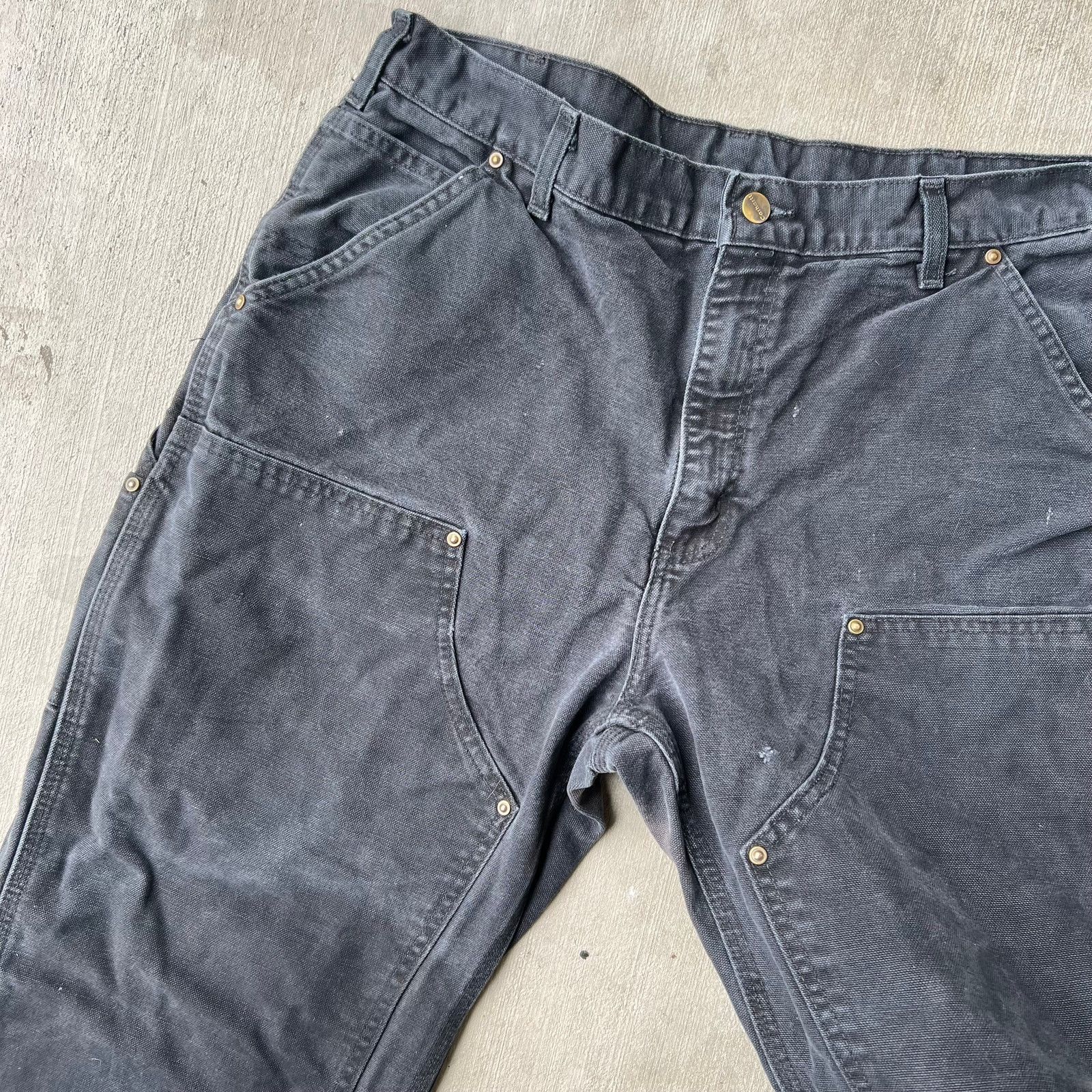 Carhartt × Vintage Carhartt faded black double knee work wear carpenter pants Size US 34 / EU 50 - 8 Thumbnail