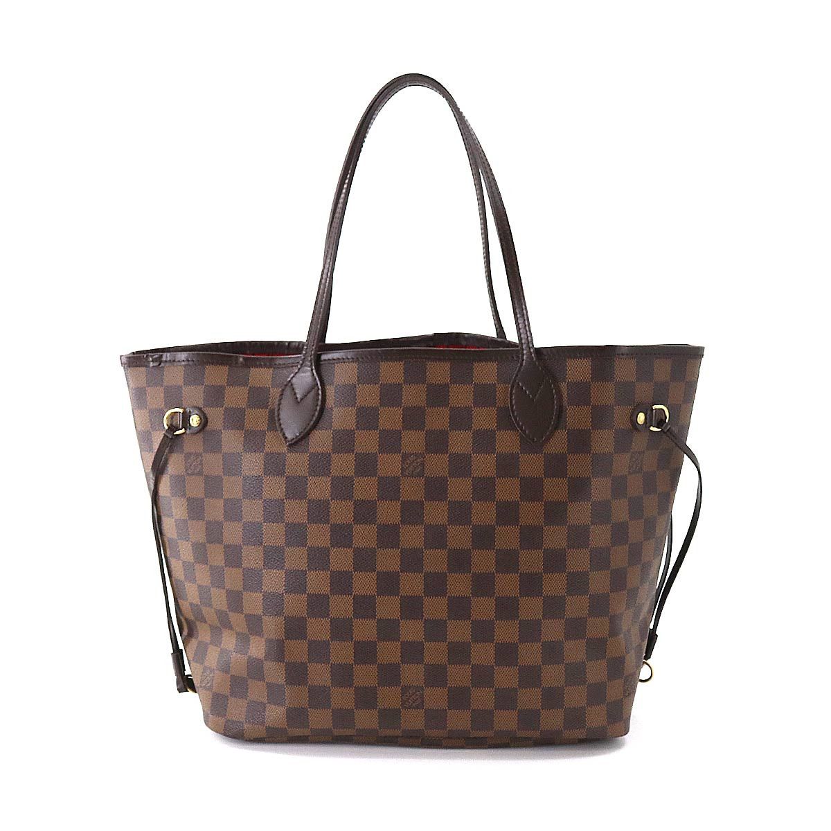 Louis Vuitton Damier Neverfull MM Tote Bag Ebene Cerise Brown