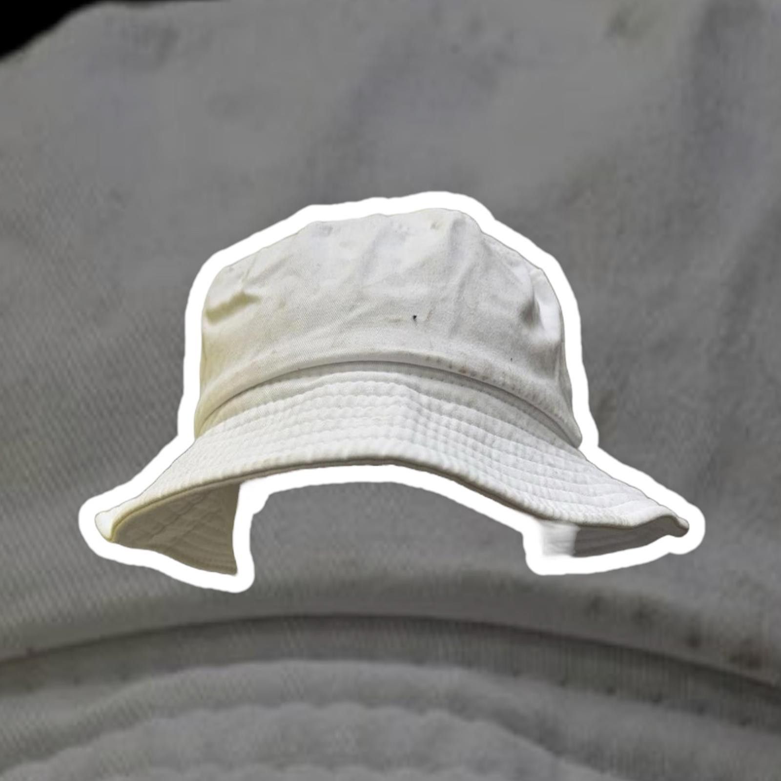 Unknown London White Cotton Bucket Hat Size ONE SIZE - 1 Thumbnail