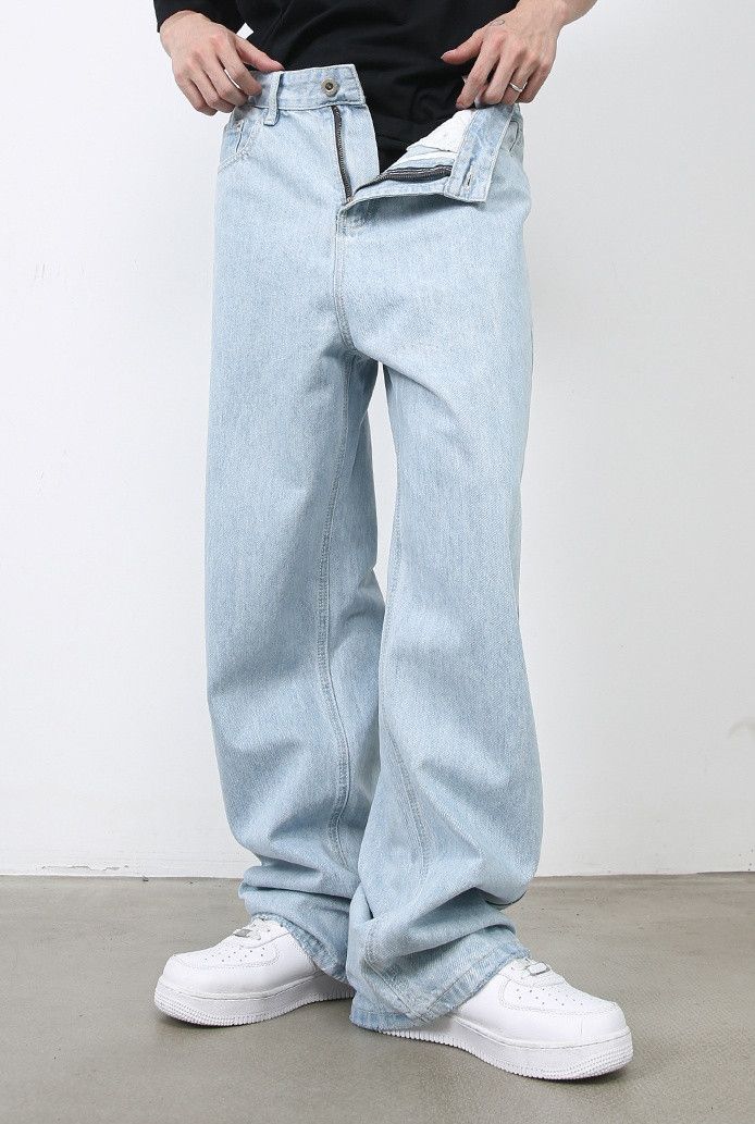 Japanese Brand × Jean Men's loose retro light blue straight jeans Size US 32 / EU 48 - 5 Thumbnail