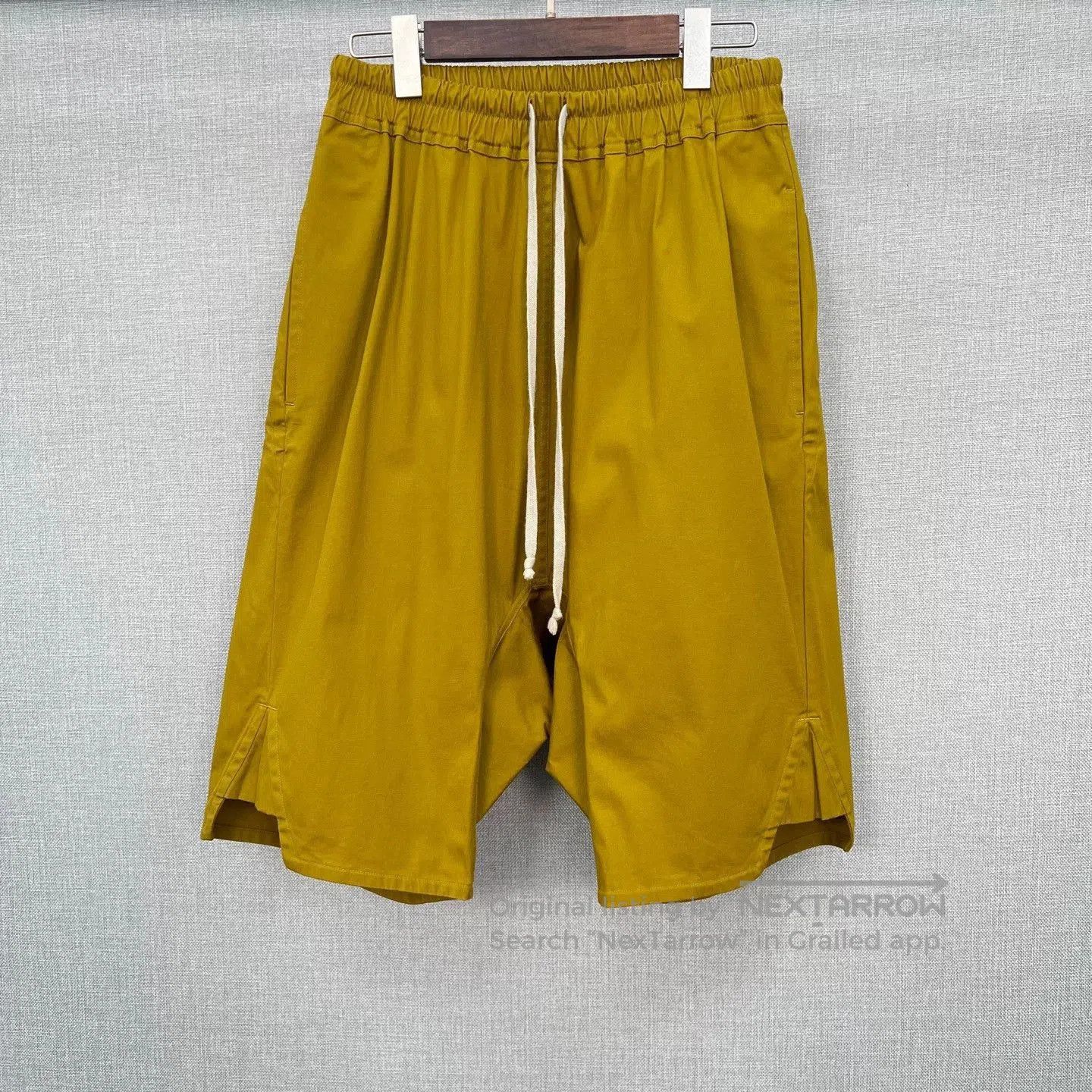 Rick Owens Rick Owens 22ss Yellow Cotton Drawstring Shorts. Size US 32 / EU 48 - 2 Thumbnail
