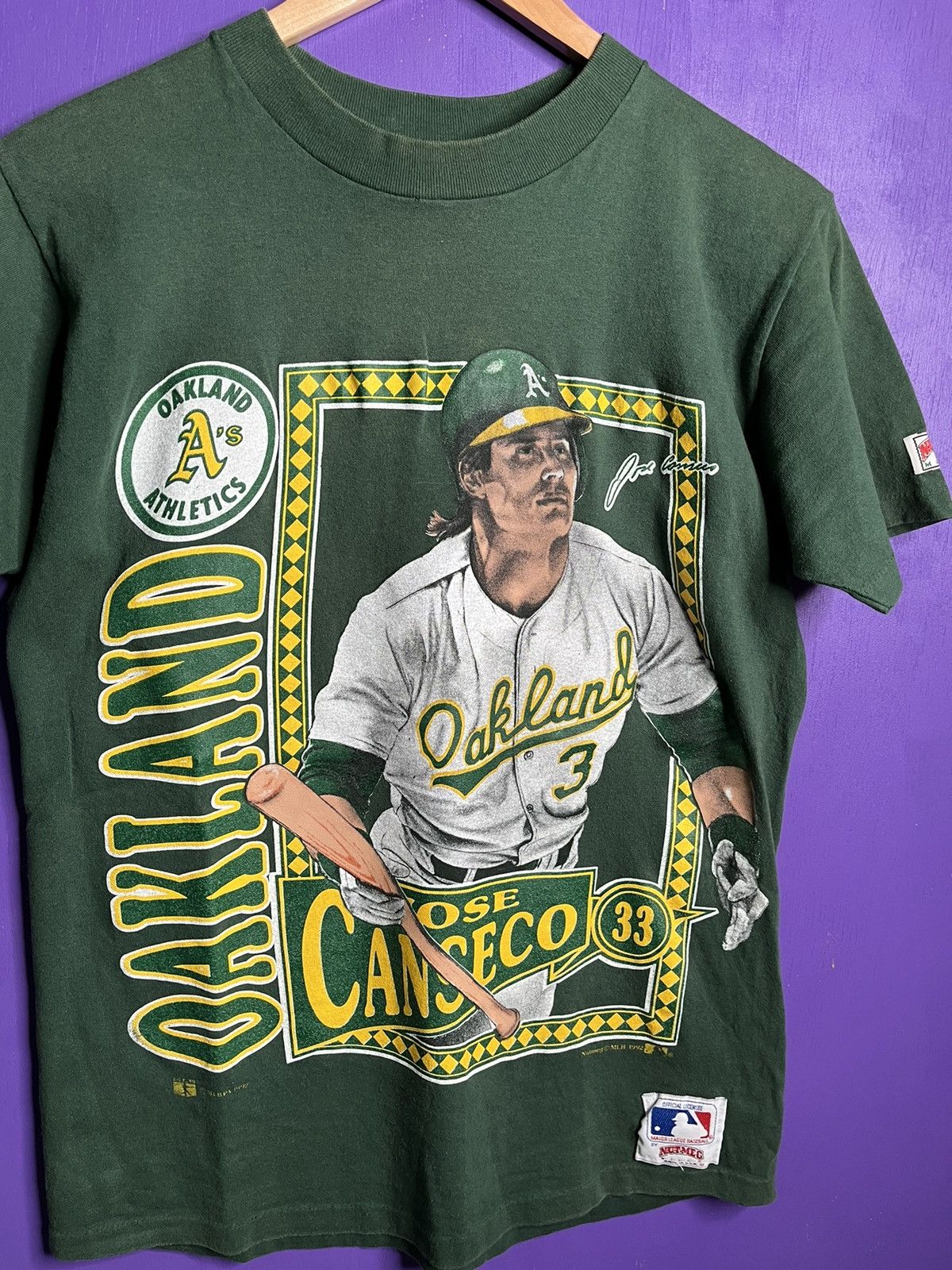 MLB × Nutmeg × Vintage Vintage 90s Nutmeg Oakland athletic Jose Canseco t-shirt Size US M / EU 48-50 / 2 - 3 Thumbnail