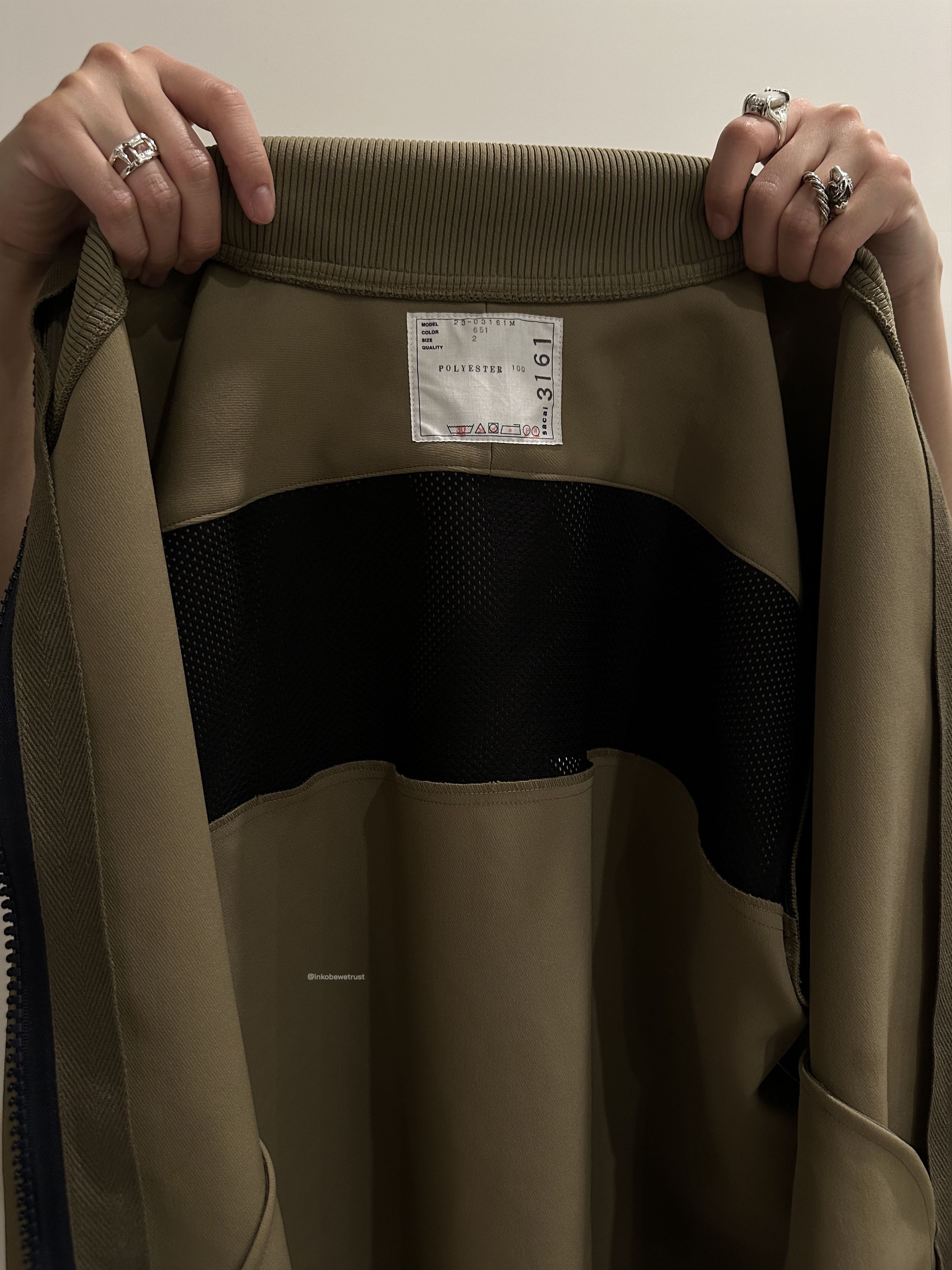 Sacai Technical Jersey Blouson | Beige Size US M / EU 48-50 / 2 - 5 Thumbnail