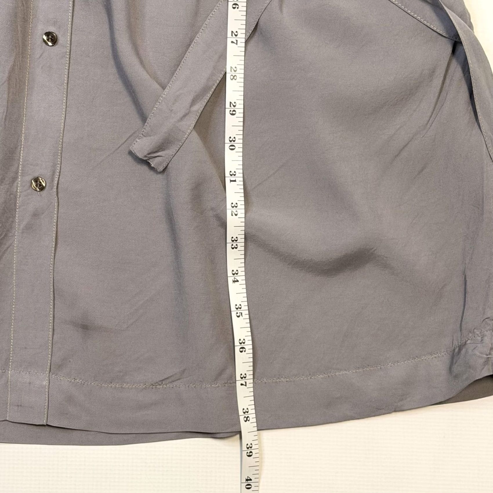 IKKS IKKS Dress Womens 38 Gray Short Sleeve Button Front Shirt Tie Waist Casual Size XS / US 0-2 / IT 36-38 - 5 Thumbnail