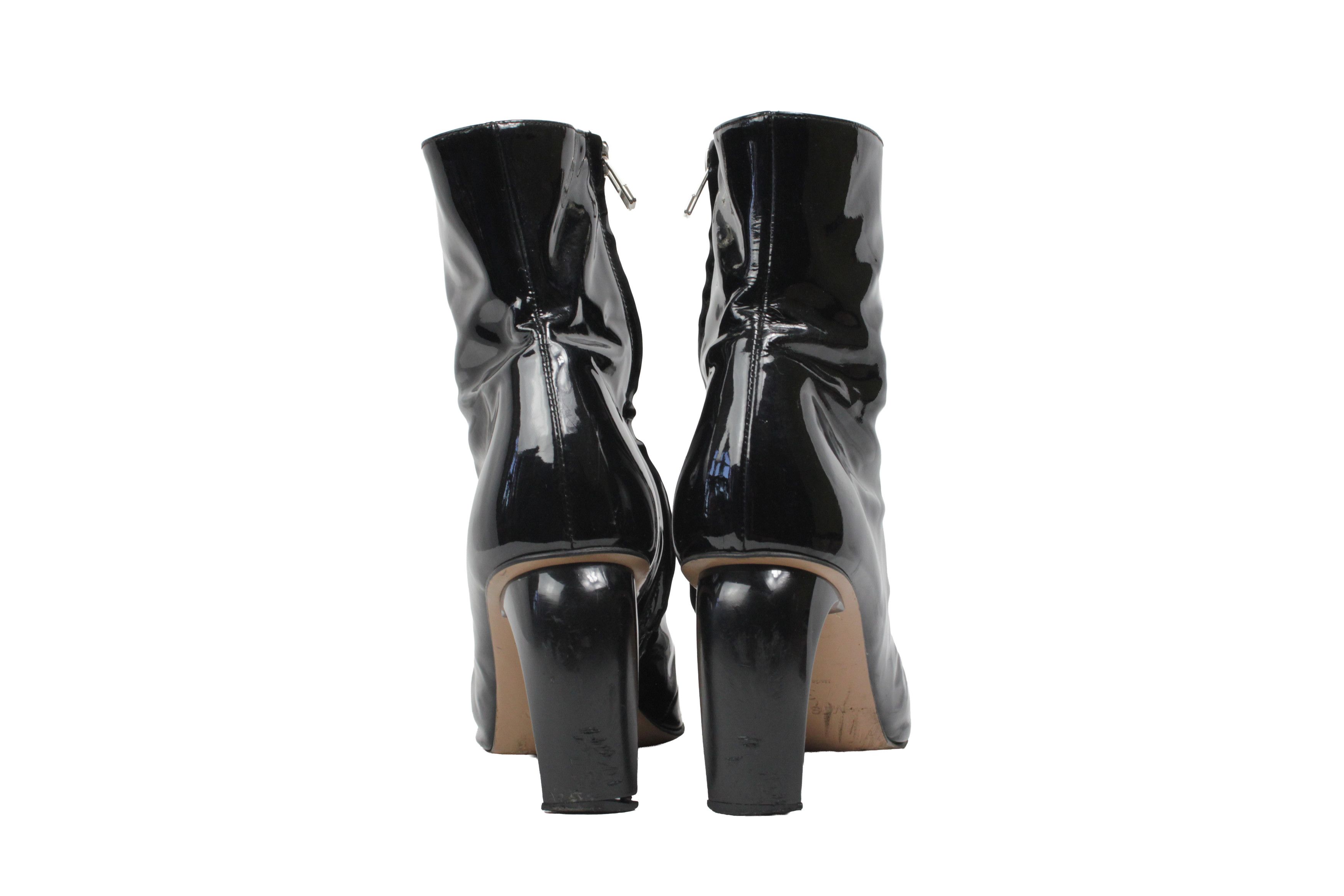 Misbhv Slicer Distressed Point Toe Patent Vinyl Ankle Boots Size US 9 / IT 39 - 11 Thumbnail