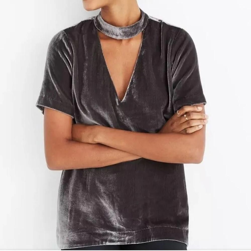 Madewell Madewell l Velvet Choquer Blouse In Ash Grey XS Size XS / US 0-2 / IT 36-38 - 10 Thumbnail