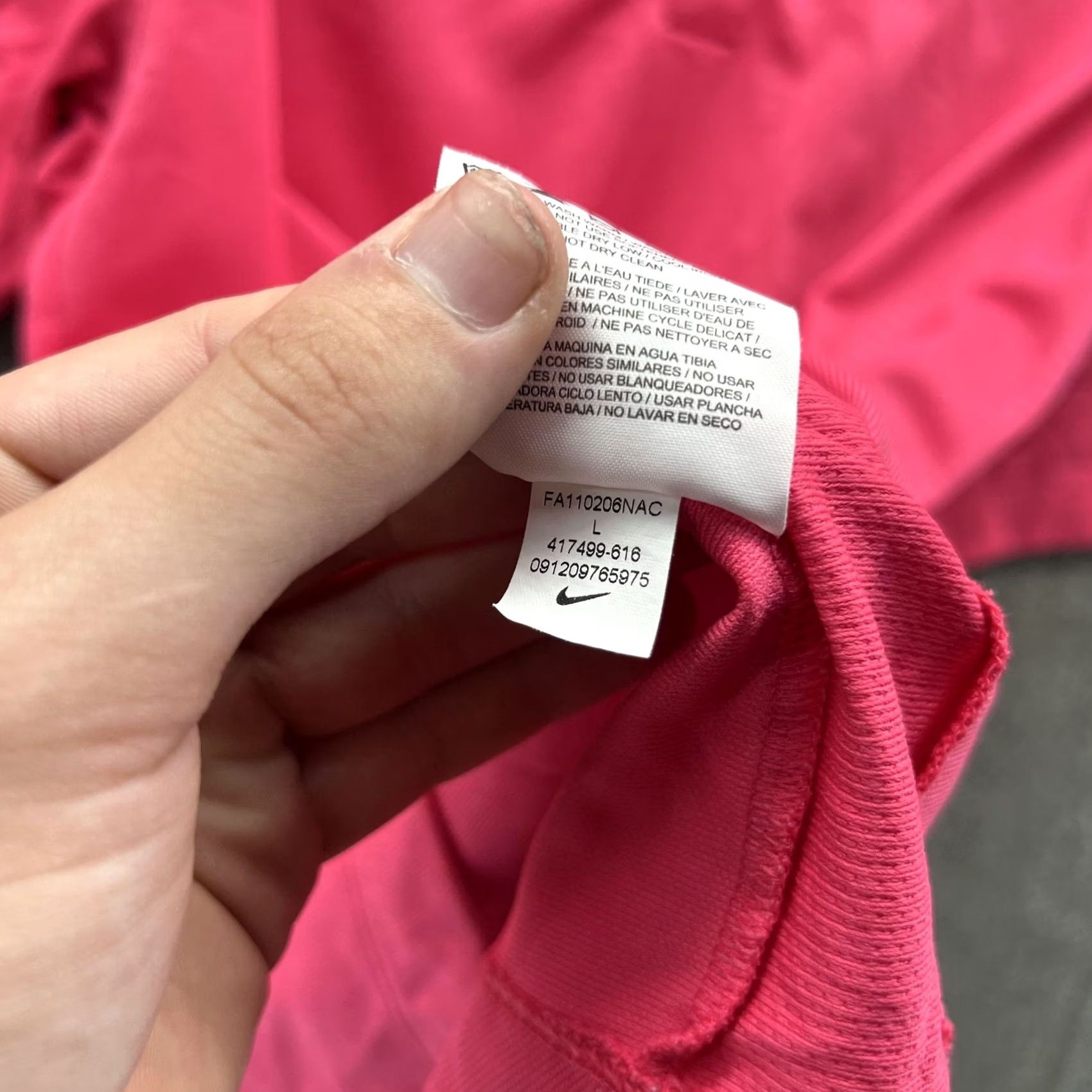 Nike Nike Golf Dri-FIT Polo Shirt Mens Large Pink Solid Golf Performance Casual Size US L / EU 52-54 / 3 - 3 Thumbnail