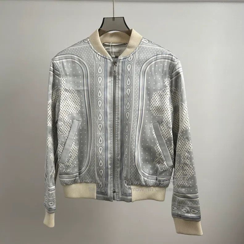 Hermes Silk Printed Baseball Jacket