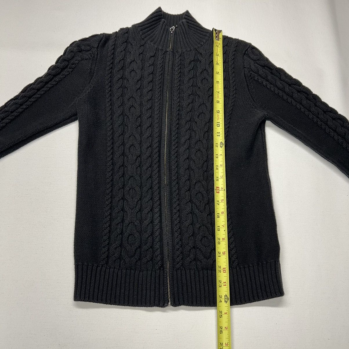L.L. Bean LL Bean Sweater Black Cable Knit Fill Zip Fisherman Classic Size S / US 4 / IT 40 - 14 Thumbnail