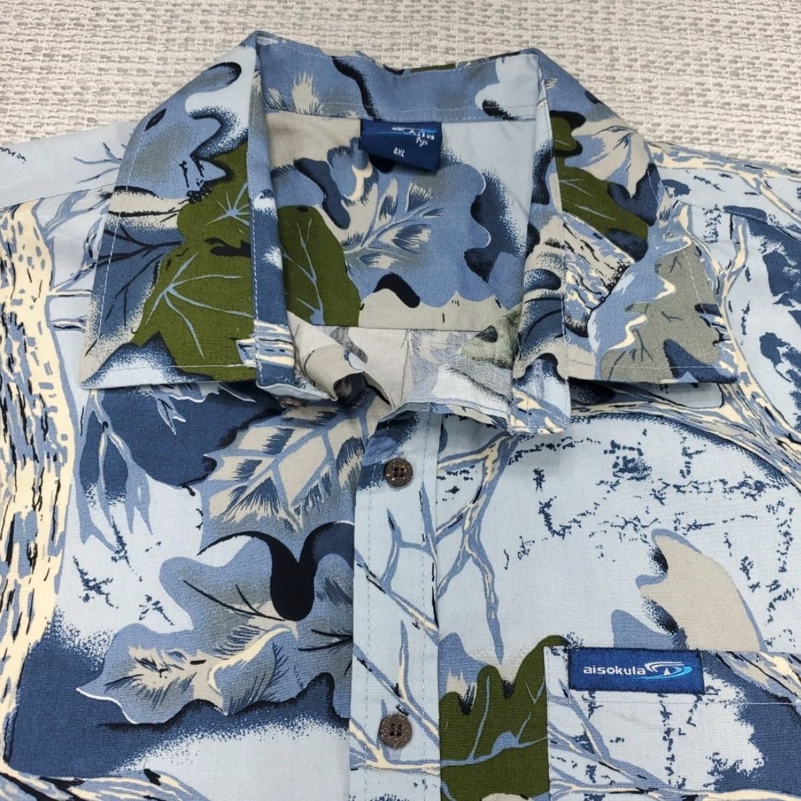 ALOHAS VINTAGE Aisokula Fiji Hawaiian Shirt Mens 4XL Button-Up Short Sleeve Floral Aloha Blue Size US XXL / EU 58 / 5 - 5 Thumbnail