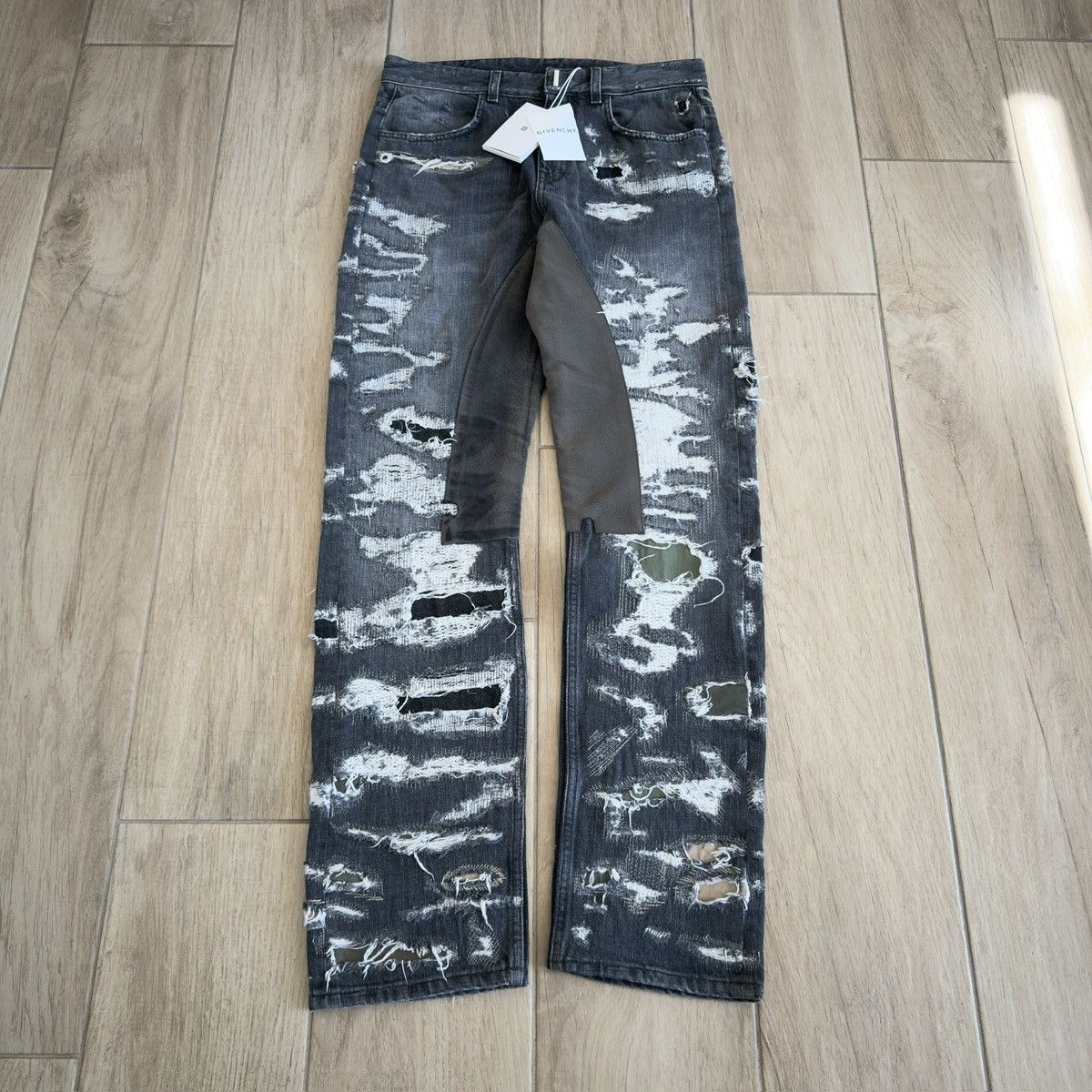 Givenchy AW2023 Moleskin Patch Boro Distressed Repaired Denim Jeans Size US 30 / EU 46 - 1 Thumbnail