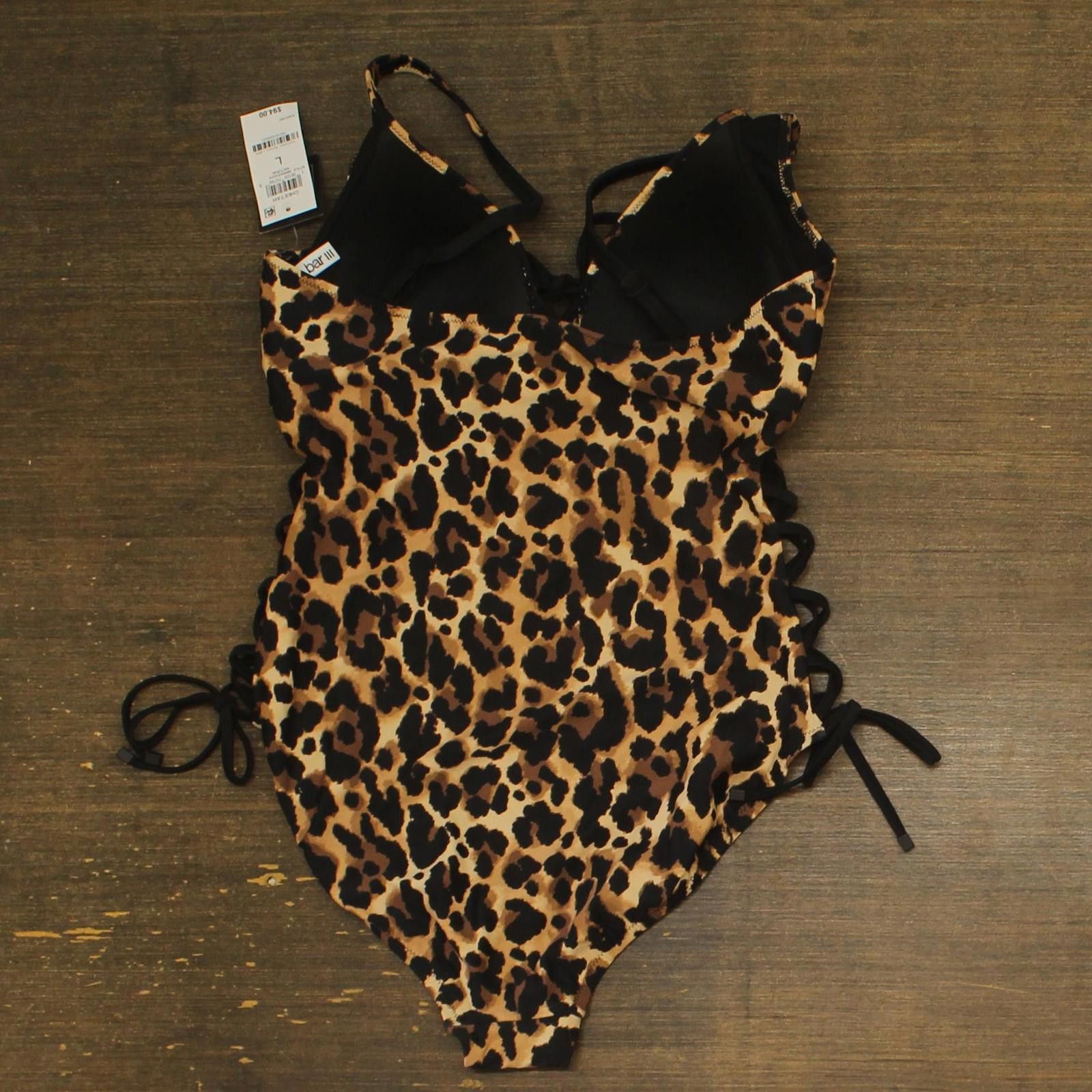 Bar III Nwt Bar Iii Womens Print One Piece Swimsuit Natural Brown L Size ONE SIZE - 2 Thumbnail