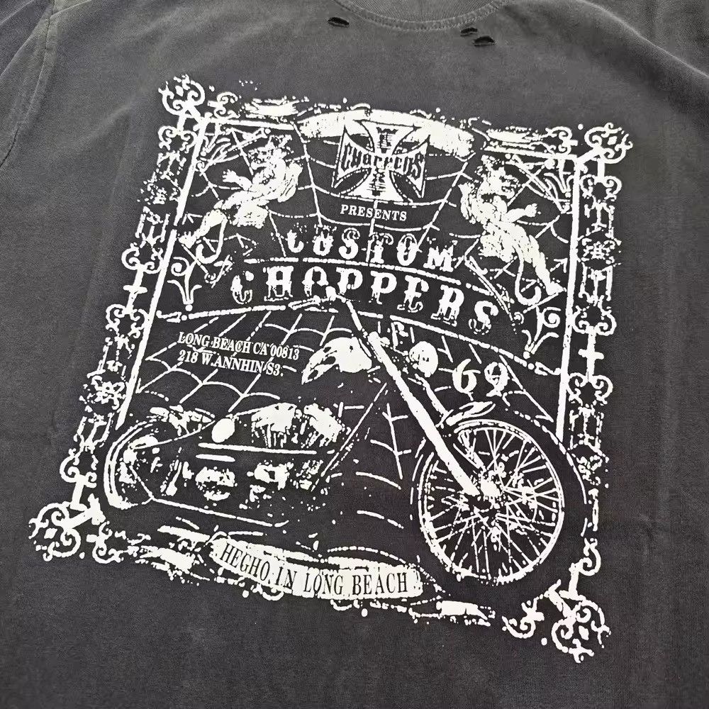 Japanese Brand × Vintage West Coast Choppers Logo Graphics Printed Short Sleeve Shirt Size US XL / EU 56 / 4 - 4 Thumbnail