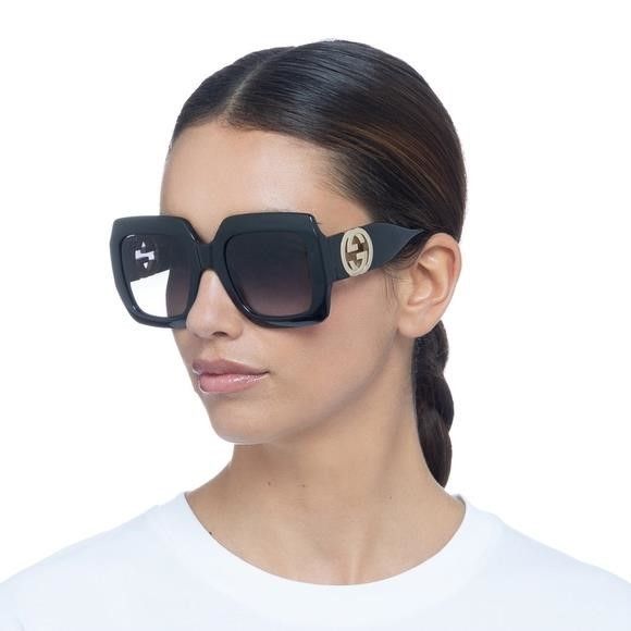 Authentic New GUCCIGG1022S 001 Black /Gold Sunglasses