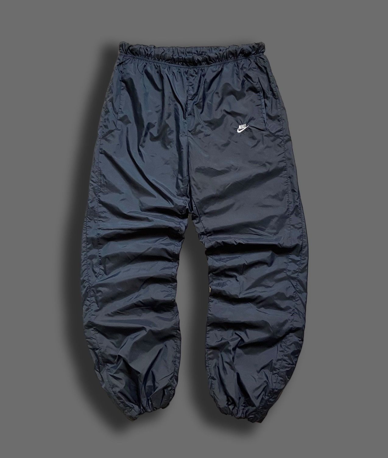 Nike × Vintage NIKE DOUBLE SWOOSH TRACK PANTS GORPCORE NAVY DRILL JOGGERS Size US 34 / EU 50 - 2 Thumbnail