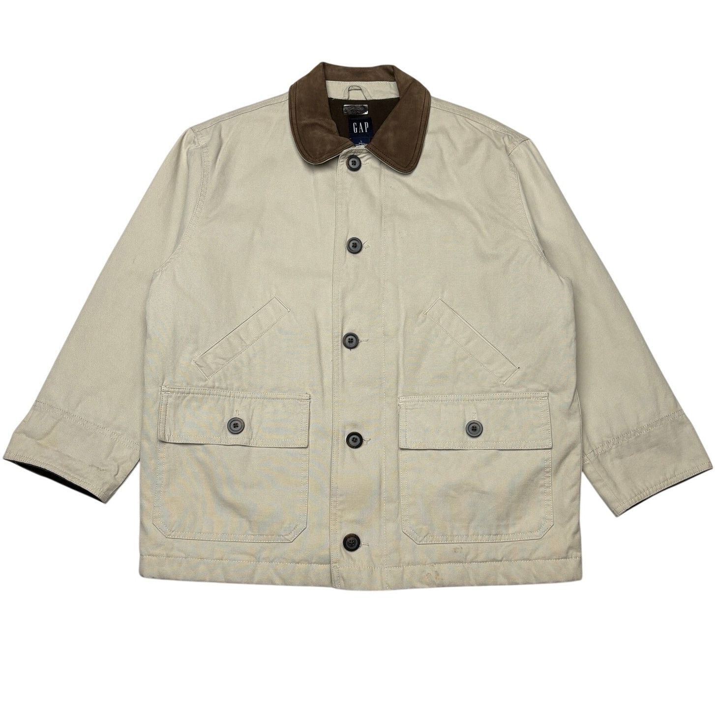 Gap Vintage Gap Field Chore Coat Quiltef Jacket Leather Collar Size US L / EU 52-54 / 3 - 1 Thumbnail
