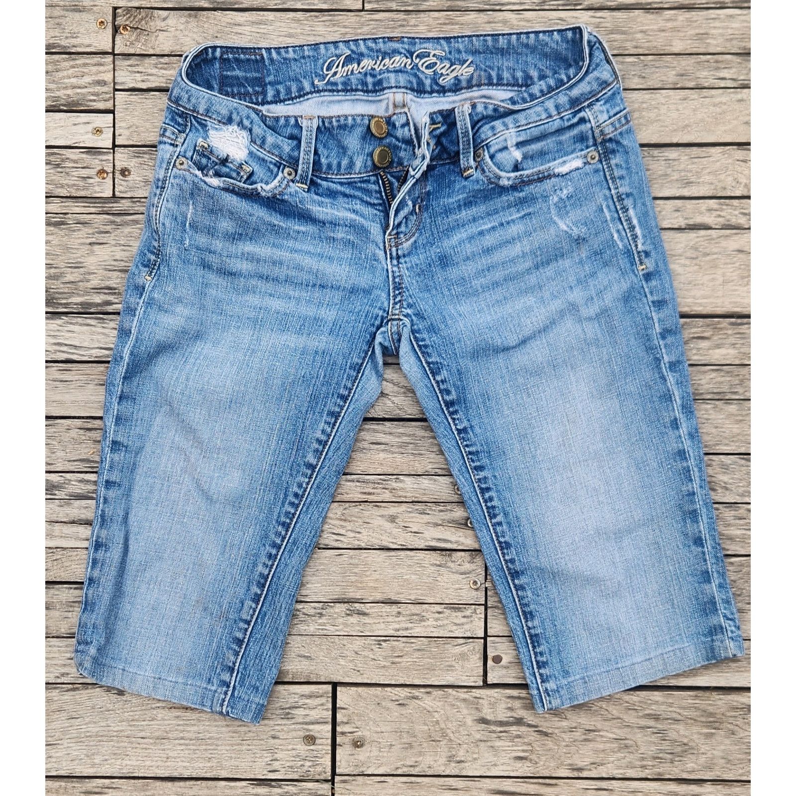 American Eagle Outfitters American Eagle Jean Capris Size 0 Streetwear Y2K low rise Size 25" / US 0 / IT 36 - 1 Thumbnail