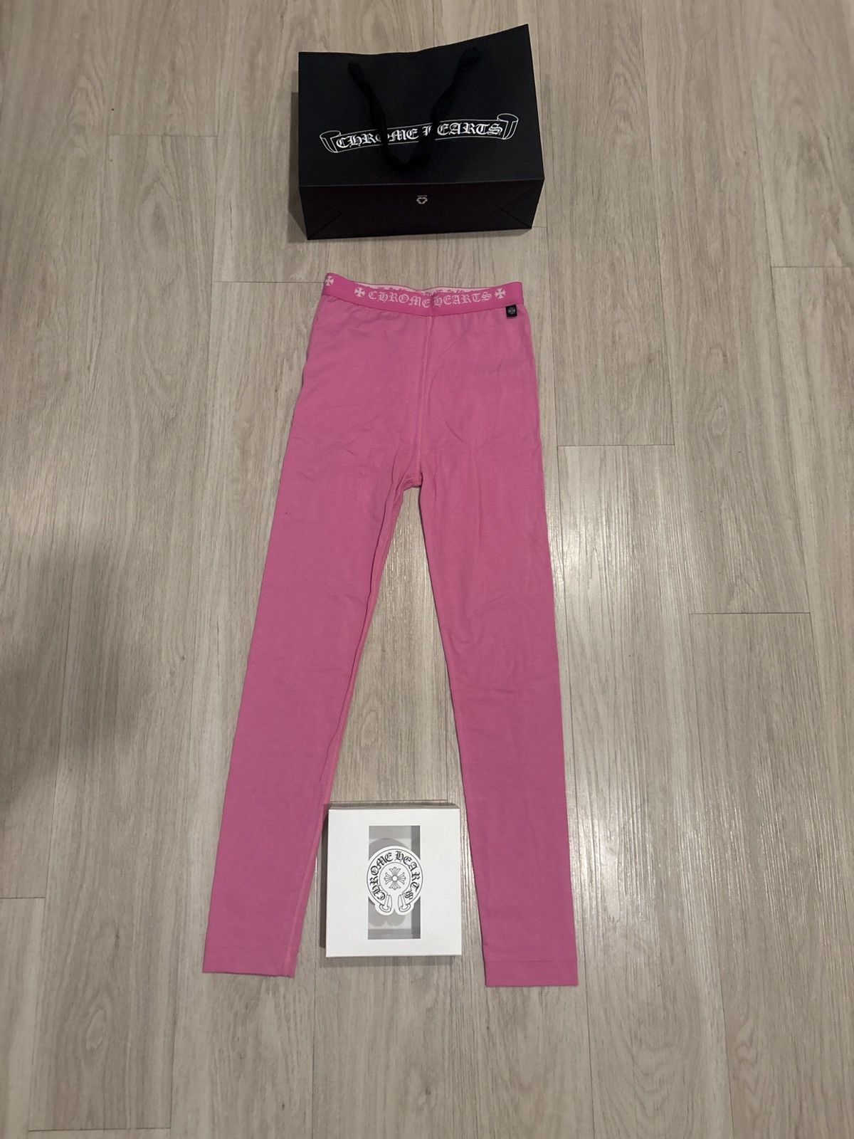 Chrome Hearts Pink Horseshoe Leggings