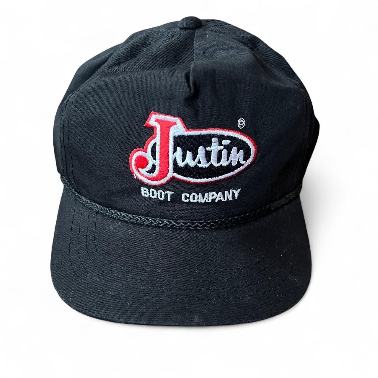 Other vintage 80s black Justin Boot Company baseball cap hat Size ONE SIZE - 1 Thumbnail