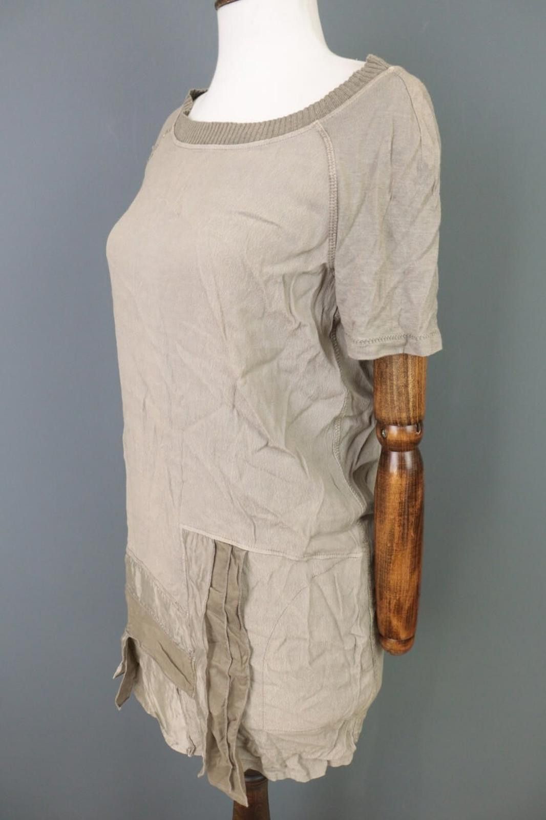 Designer Elisa Cavaletti Sono Italiano BrownShort Blouson Dress Size L / US 10 / IT 46 - 5 Thumbnail