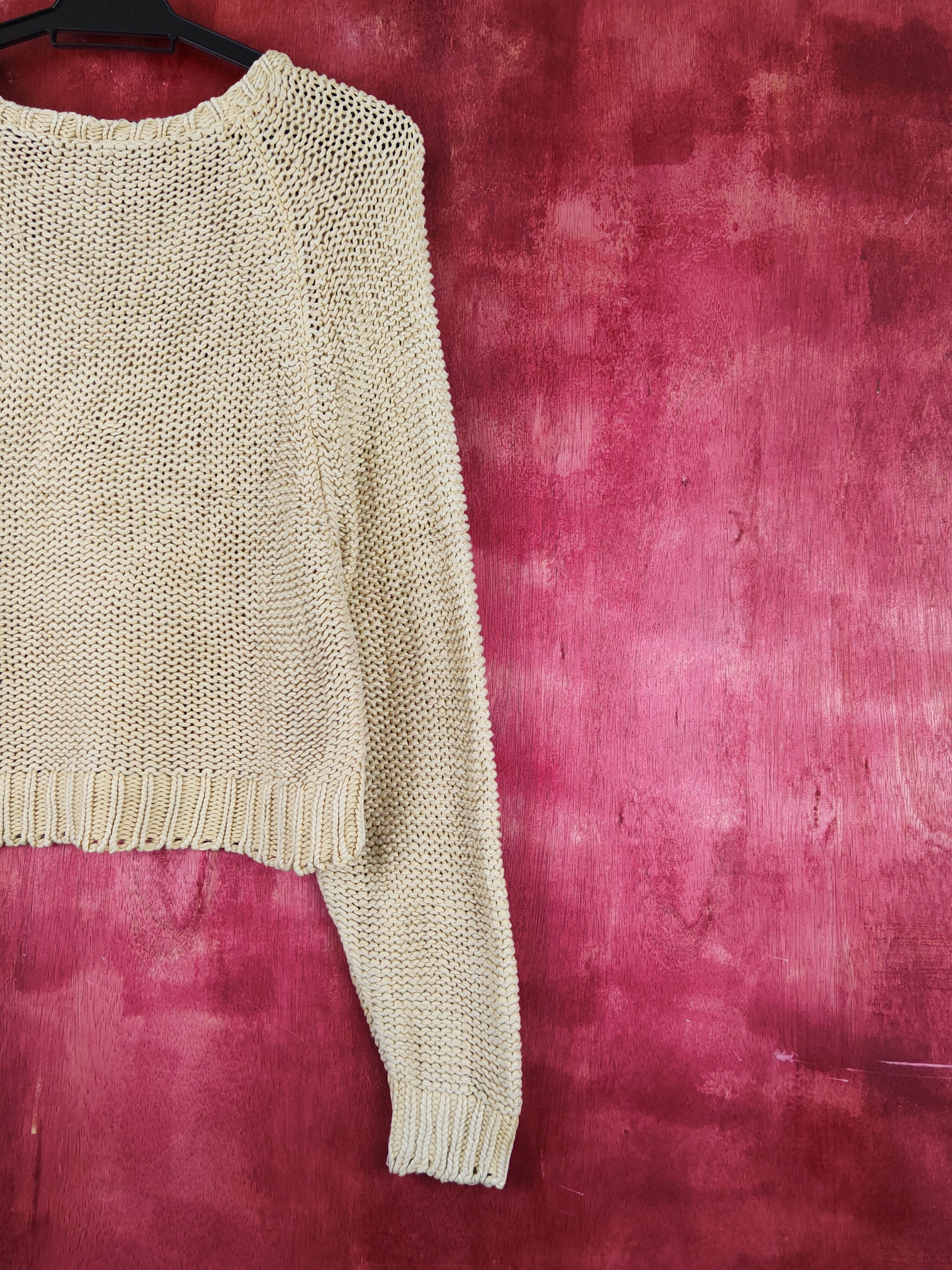 Homespun Knitwear Duras Yellow Knitwear crochet mesh net Crop Tops #S1686 Size M / US 6-8 / IT 42-44 - 9 Thumbnail